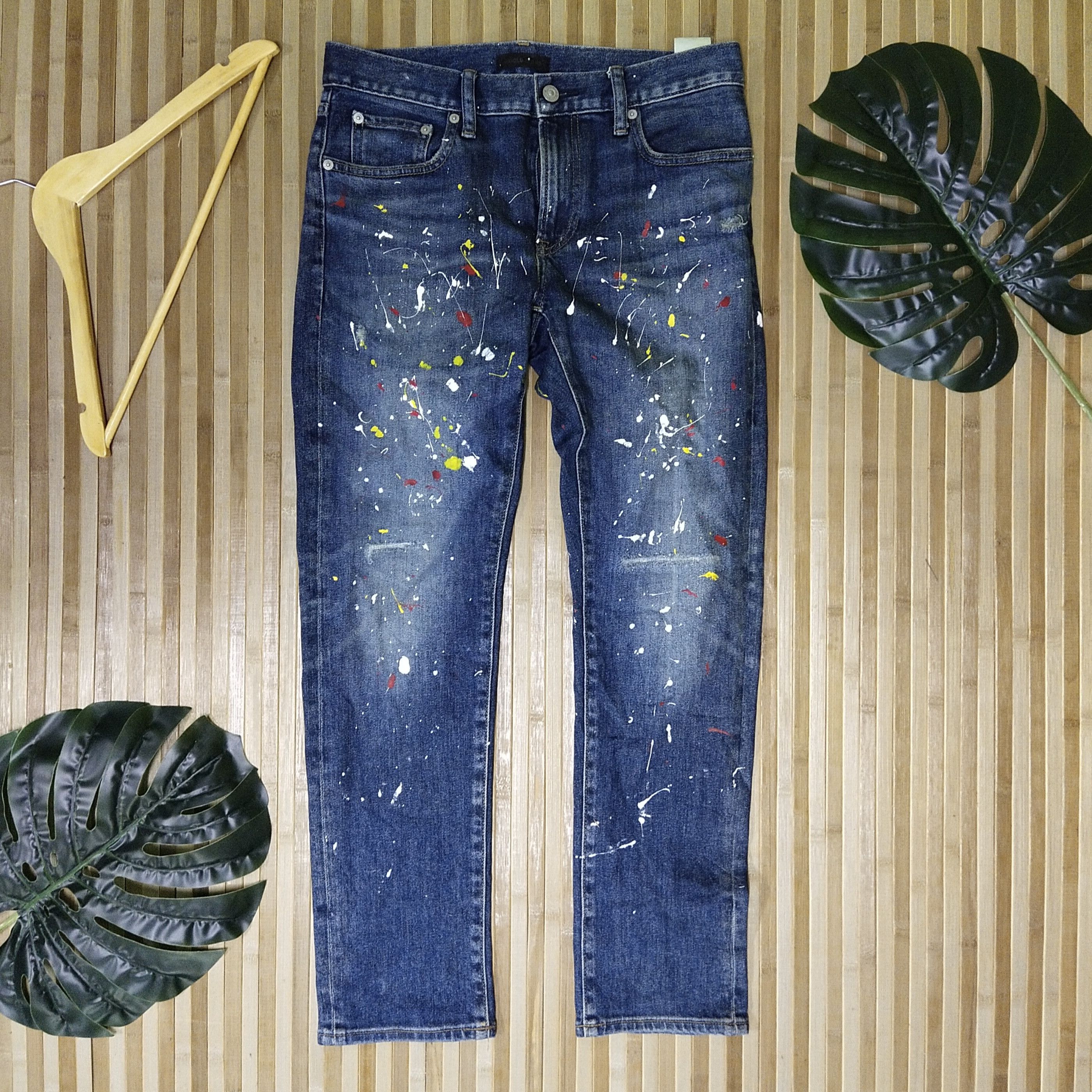Japanese Brand × Uniqlo Paint Splatter Jeans + Distressed Size US 30 / EU 46 - 1 Thumbnail