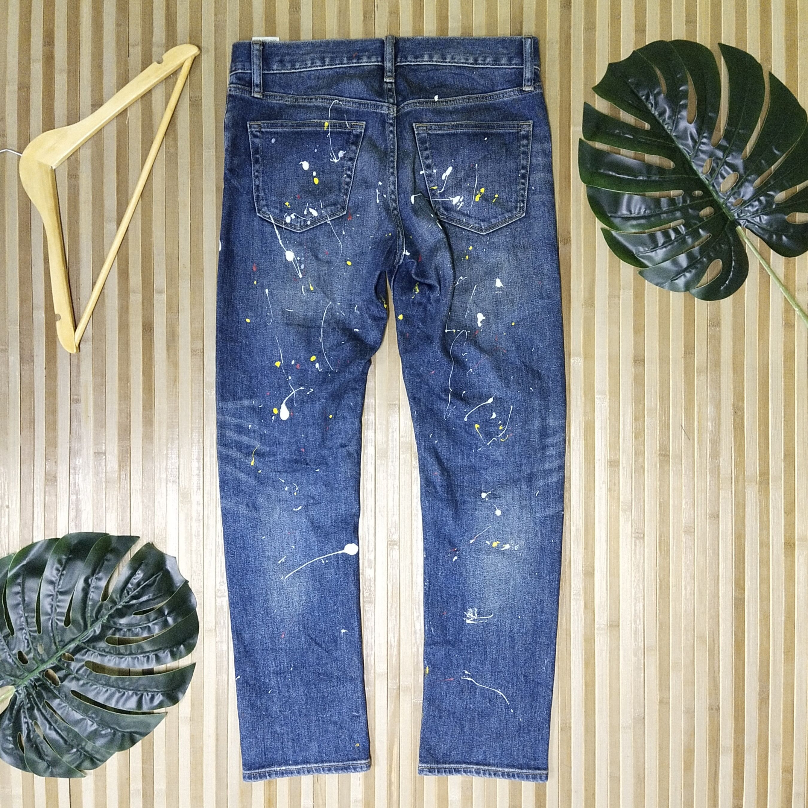 Japanese Brand × Uniqlo Paint Splatter Jeans + Distressed Size US 30 / EU 46 - 2 Thumbnail