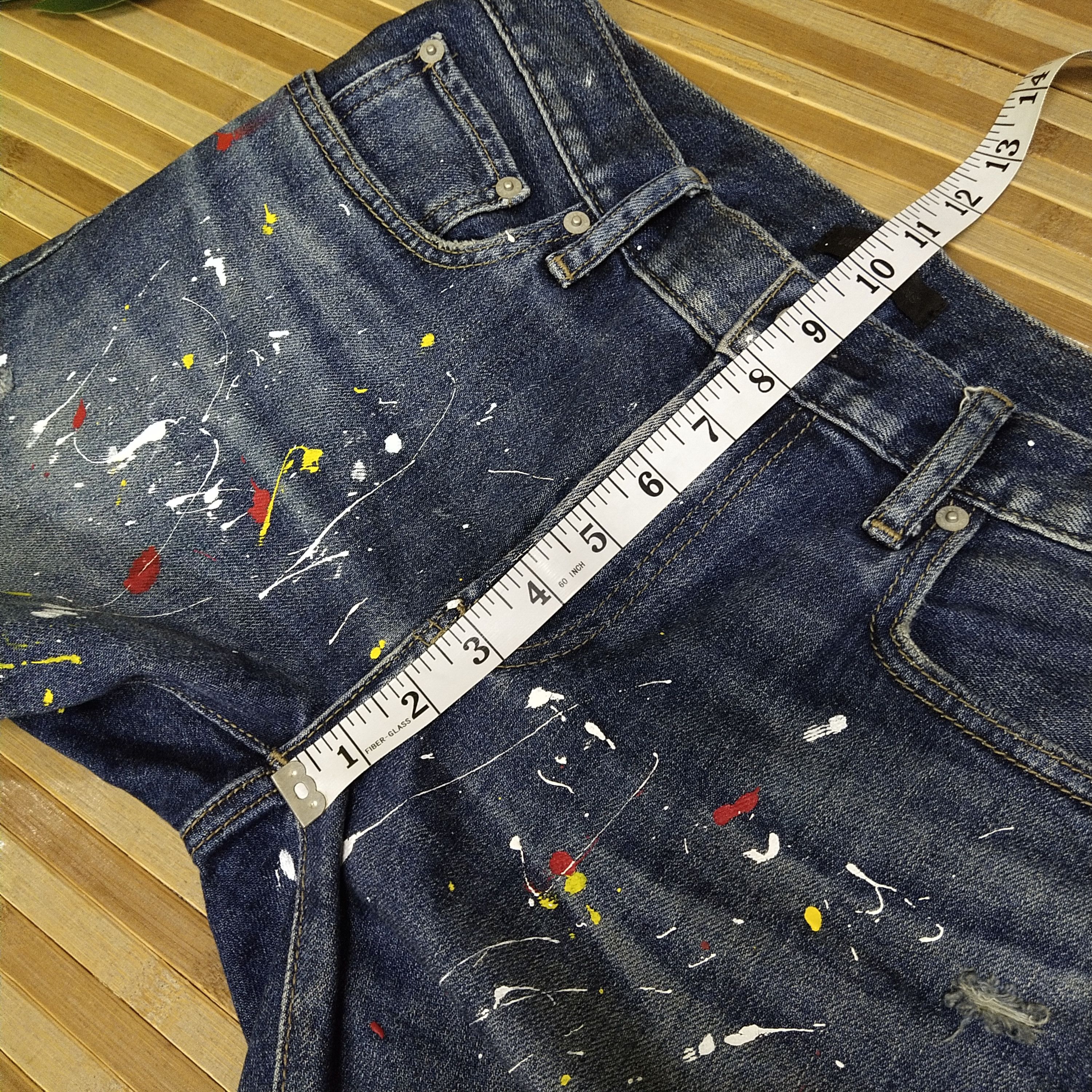 Japanese Brand × Uniqlo Paint Splatter Jeans + Distressed Size US 30 / EU 46 - 13 Thumbnail