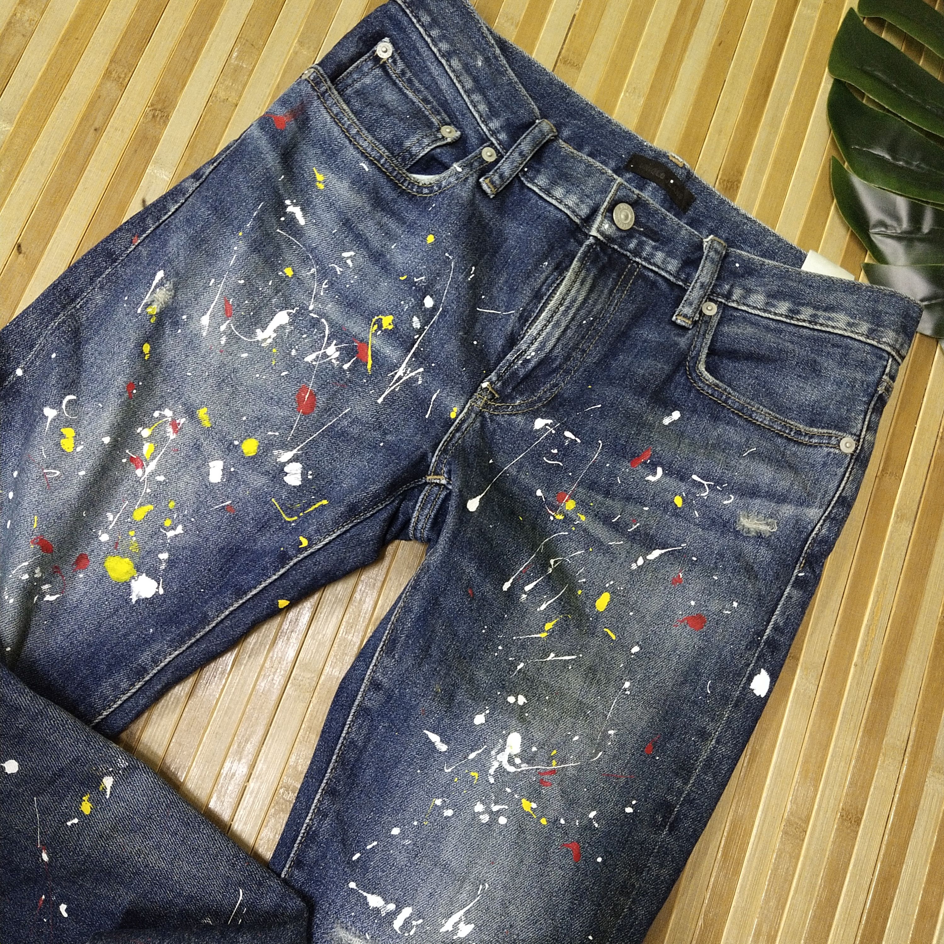 Japanese Brand × Uniqlo Paint Splatter Jeans + Distressed Size US 30 / EU 46 - 3 Thumbnail