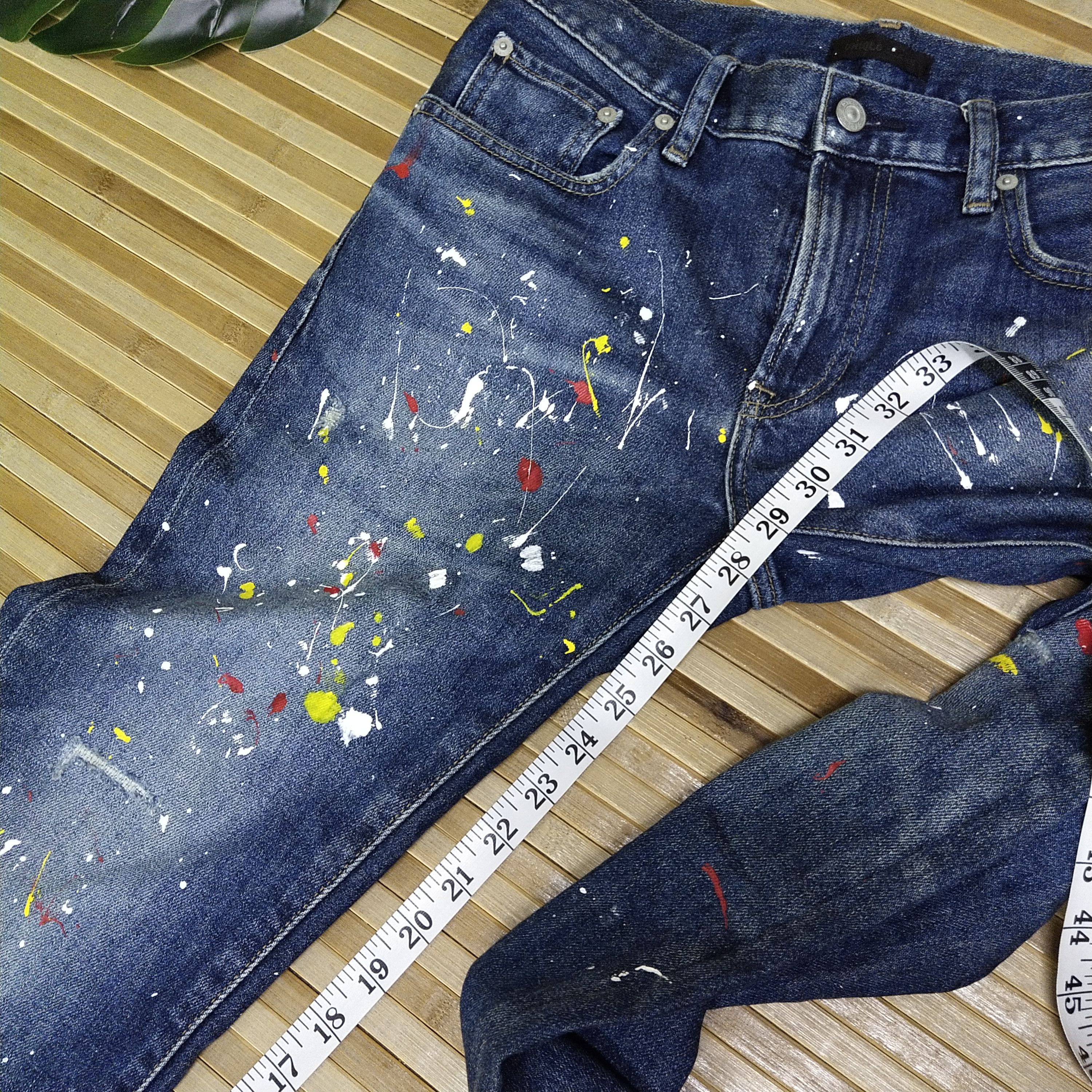 Japanese Brand × Uniqlo Paint Splatter Jeans + Distressed Size US 30 / EU 46 - 14 Thumbnail