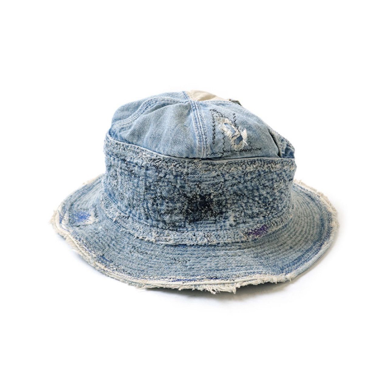 Kapital Kapital Old Man And The Sea Crushed Denim Bucket Hat Size ONE SIZE - 1 Thumbnail