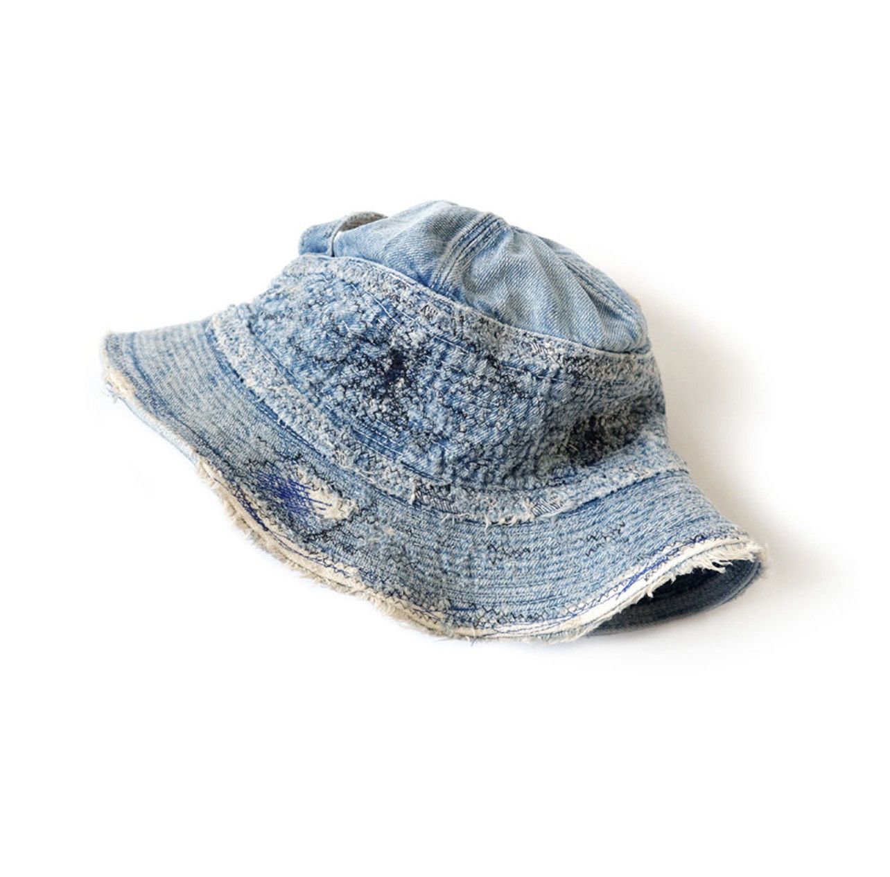 Kapital Kapital Old Man And The Sea Crushed Denim Bucket Hat Size ONE SIZE - 6 Thumbnail