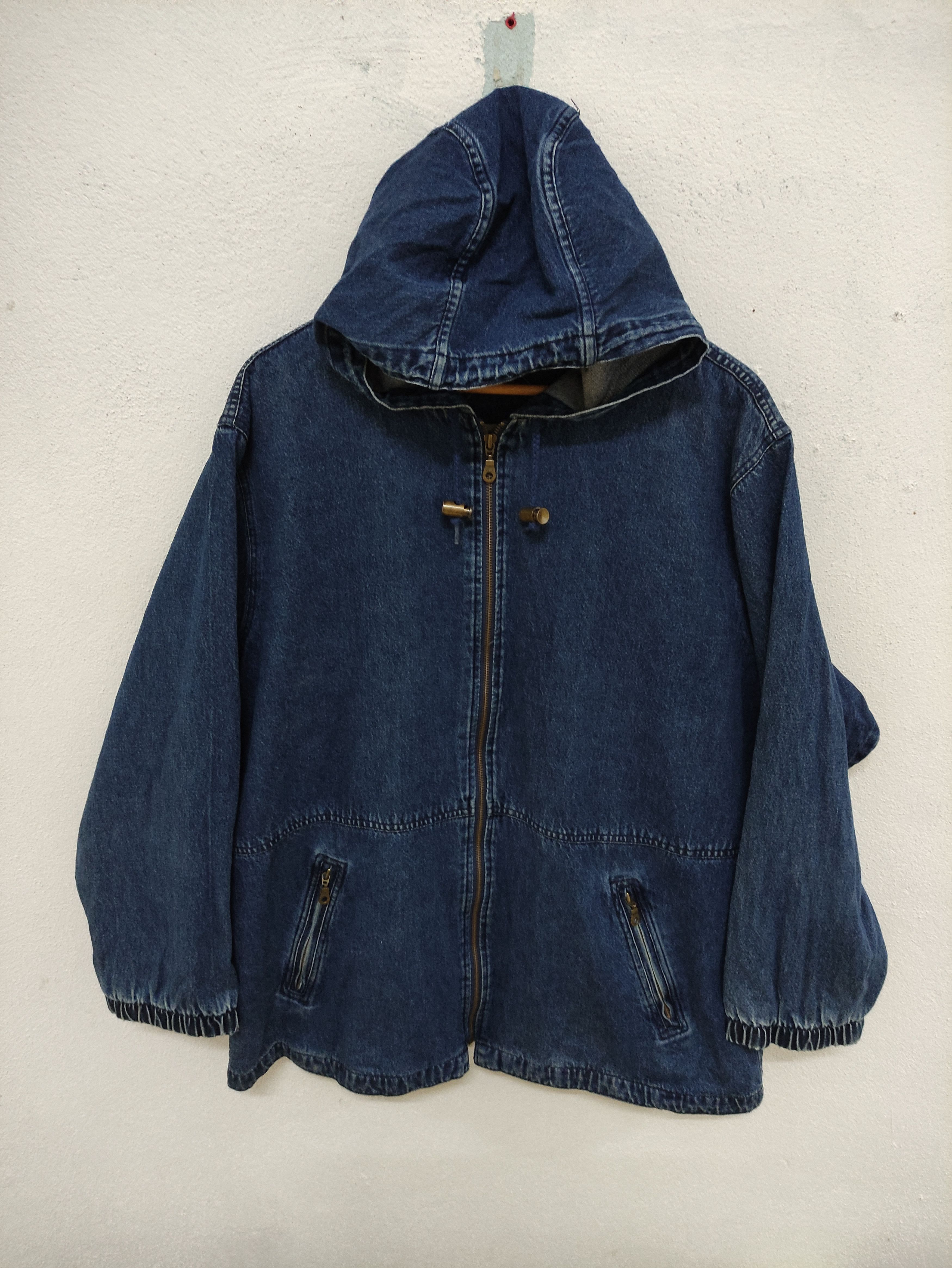 image of Vintage St.john's Bay Oversized Hooded Denim Jacket, Men's (Size XL)