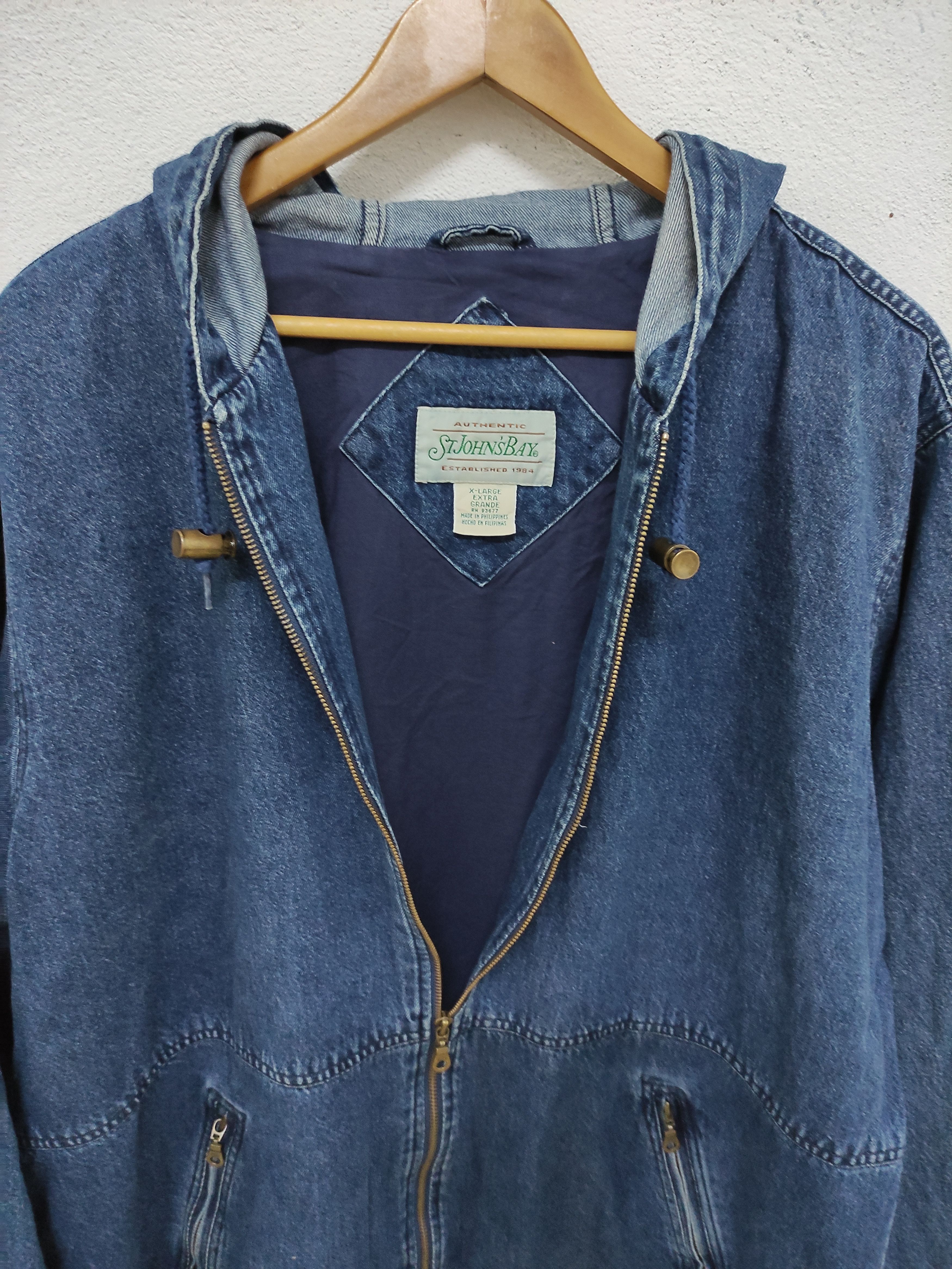 St. Johns Bay Vintage St.John's Bay Oversized Hooded Denim Jacket Size US XL / EU 56 / 4 - 3 Thumbnail
