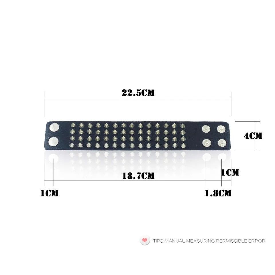 Designer × Leather Cuspidal Spikes Rivet Stud Leather Punk Gothic Bracelet🔥🔥🔥 Size ONE SIZE - 6 Thumbnail