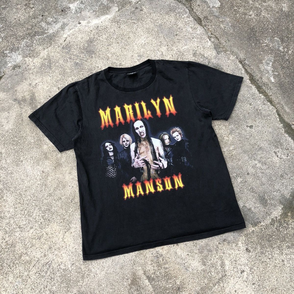 Band Tees × Marilyn Manson × Vintage 🔥Rare🔥Vintage Marilyn Manson Rap  Tees Design Promo Metal Tee | Grailed