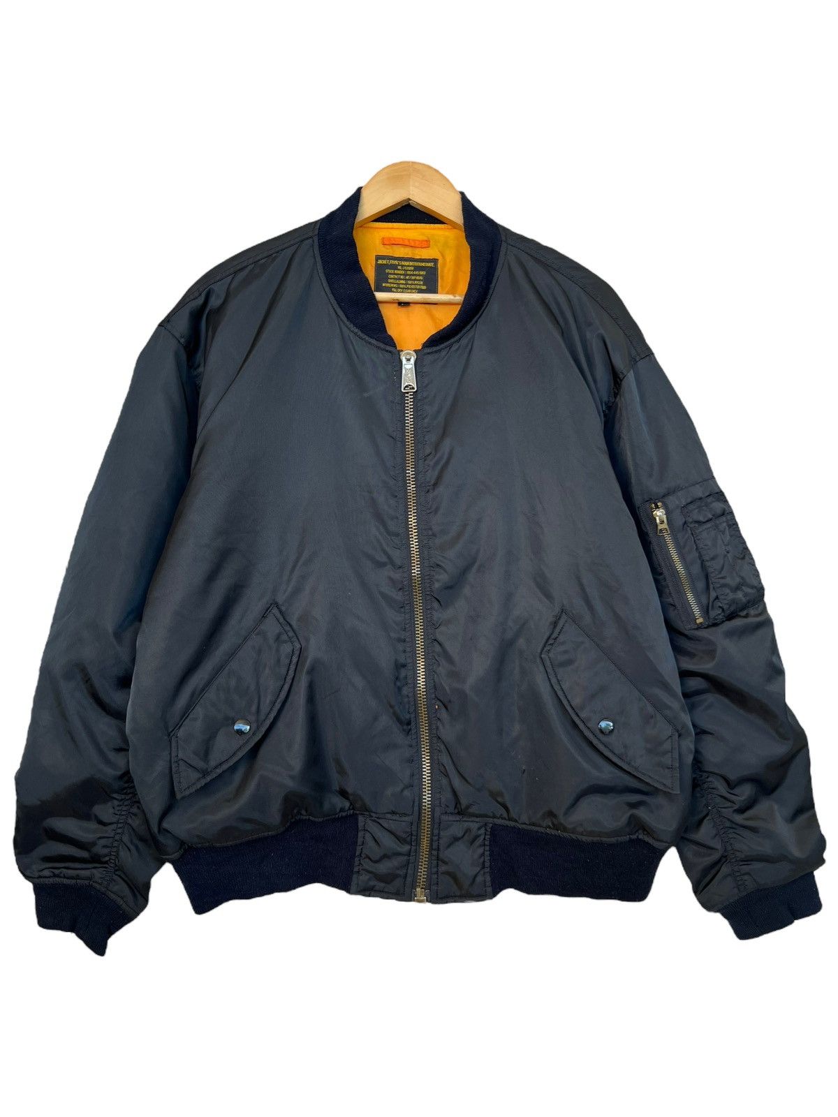 Vintage GOLDWING OWNERS OF GB Biker Motorcycle USAF Type MA-1 Bomber Jacket