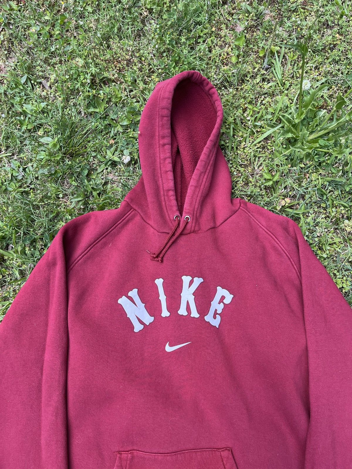 Nike Vintage Nike Center Swoosh Spell Out Hoodie Size US XXL / EU 58 / 5 - 1 Thumbnail