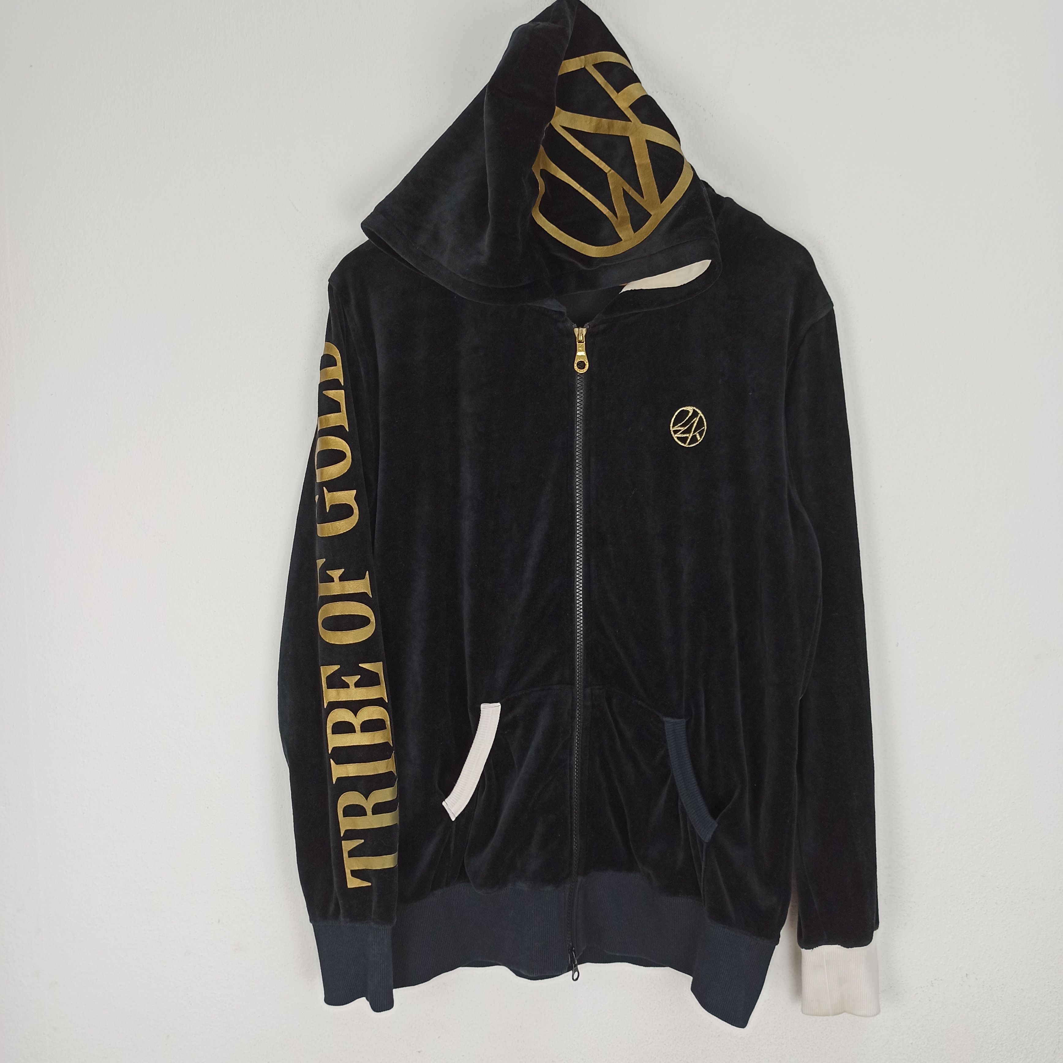 14th Addiction RARE 24 KARAT VELVET ZIPPER HOODIES TRIBE OF GOLD Size US L / EU 52-54 / 3 - 2 Thumbnail