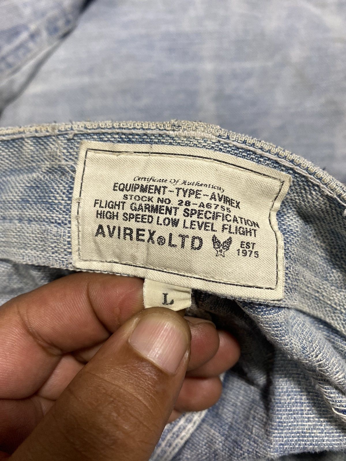 AVIREX FLIGHT DISTRESSED HERRINGBONE NO. 28-A6755