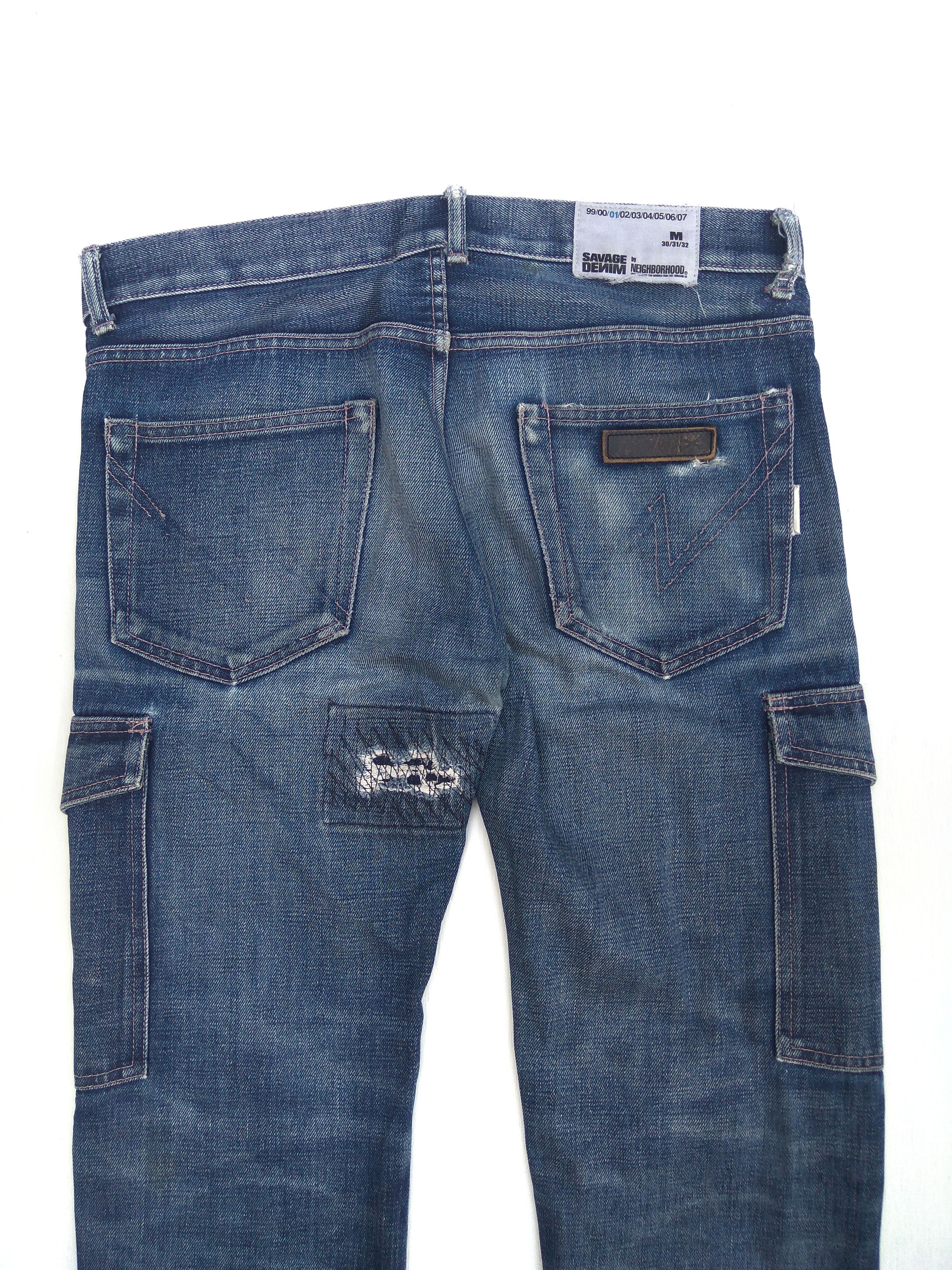 Neighborhood 🔥 Neighborhood Cargo Jeans Savage Denim Distressed Size US 34 / EU 50 - 5 Thumbnail
