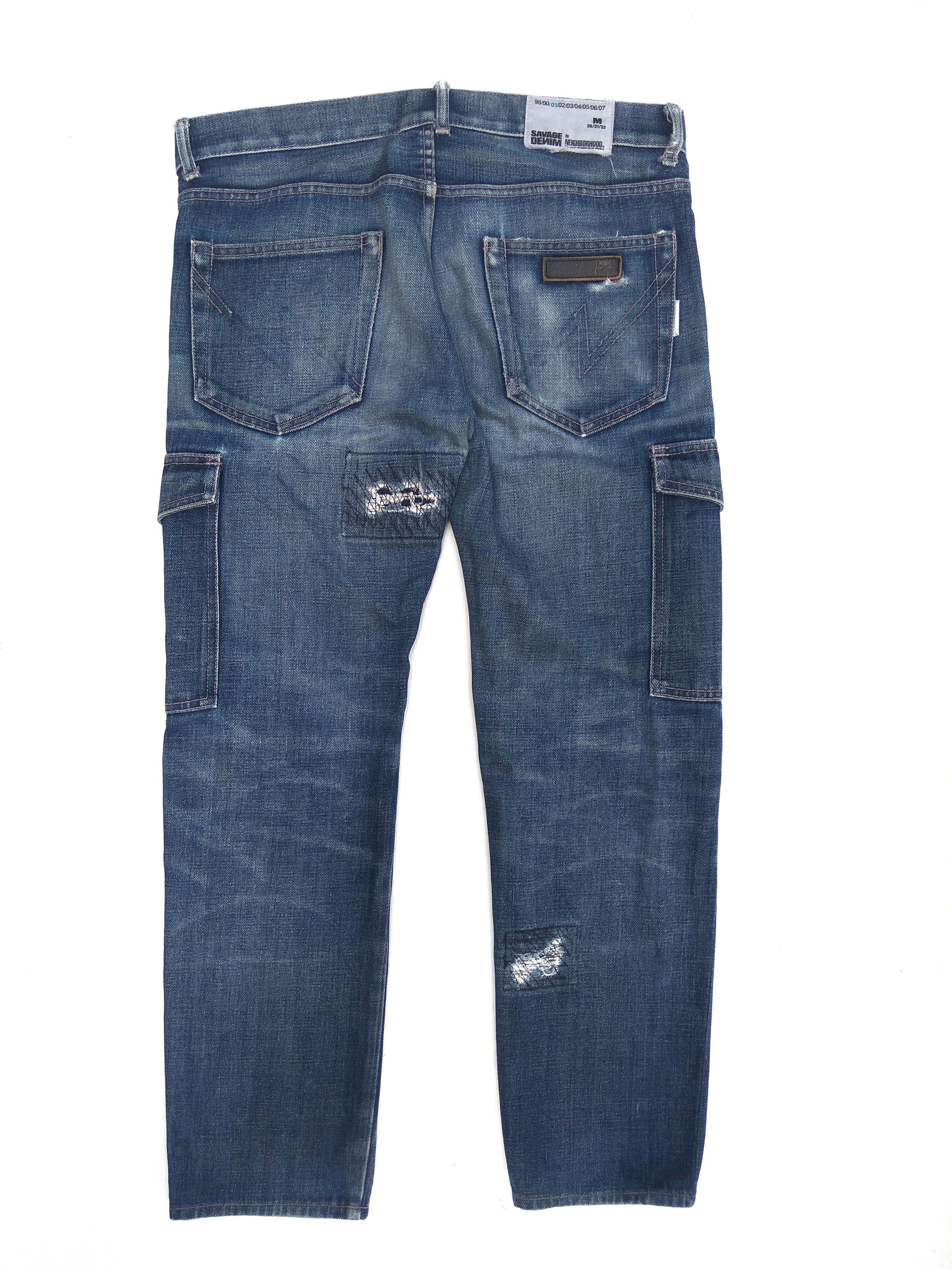 Neighborhood 🔥 Neighborhood Cargo Jeans Savage Denim Distressed Size US 34 / EU 50 - 4 Thumbnail