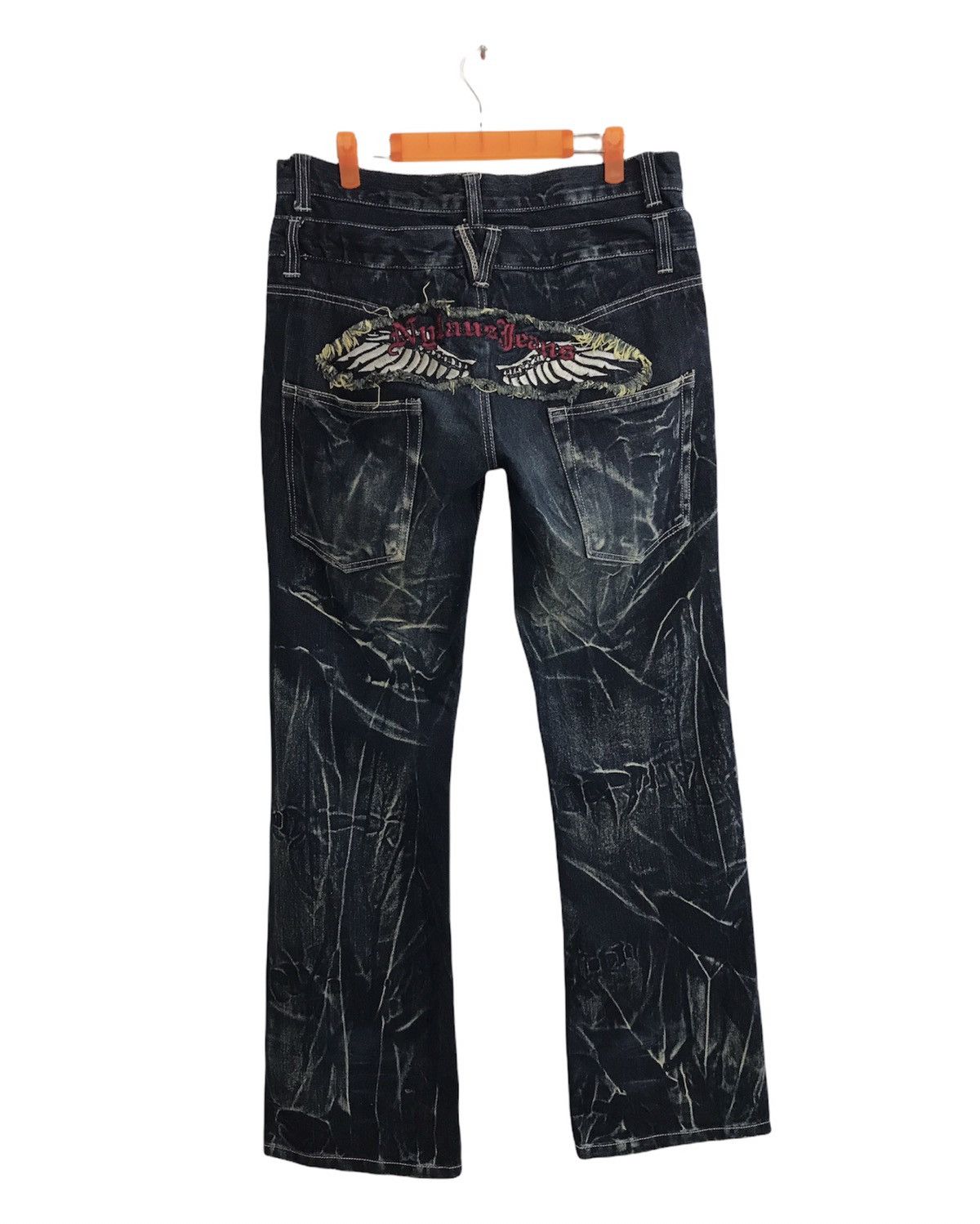 Japanese Brand × Vintage Vtg Nylaus Double Waist Lightning Patches Phoenix Design Size US 33 - 2 Thumbnail