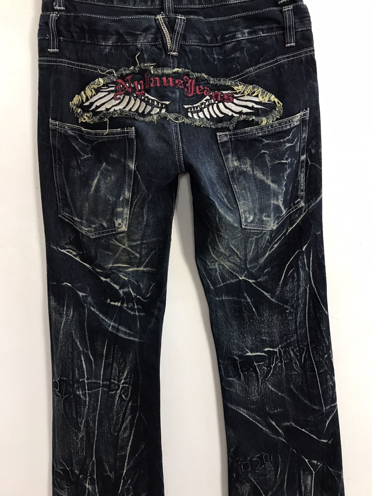 Japanese Brand × Vintage Vtg Nylaus Double Waist Lightning Patches Phoenix Design Size US 33 - 10 Thumbnail