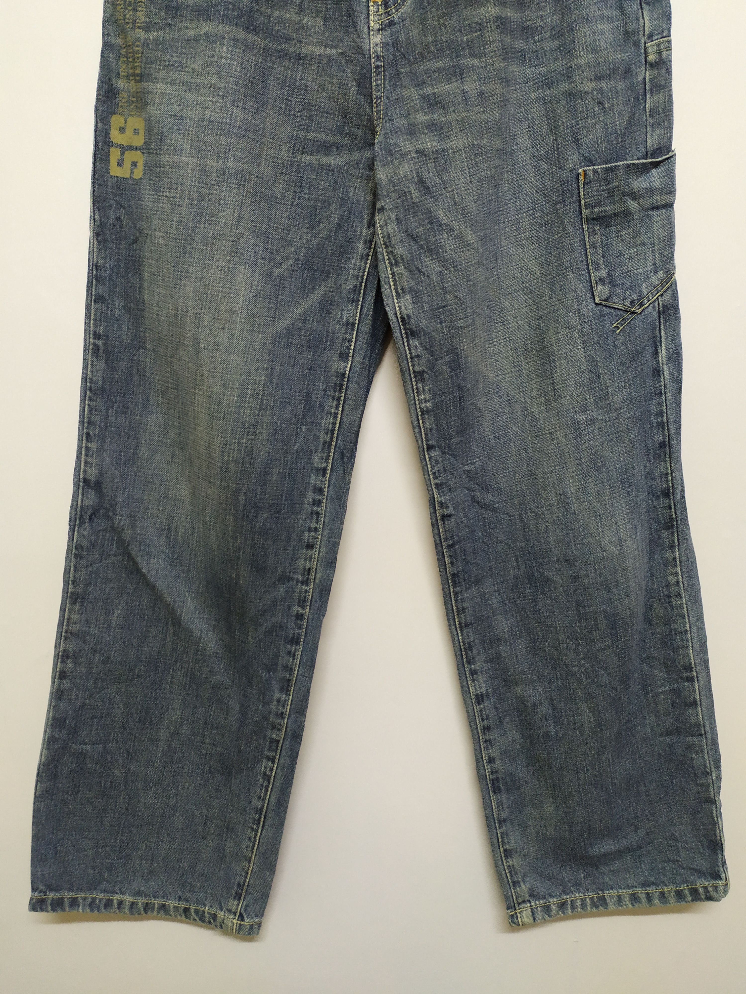 Japanese Brand Authentic Denim faded Cargo Pants Size US 30 / EU 46 - 5 Thumbnail