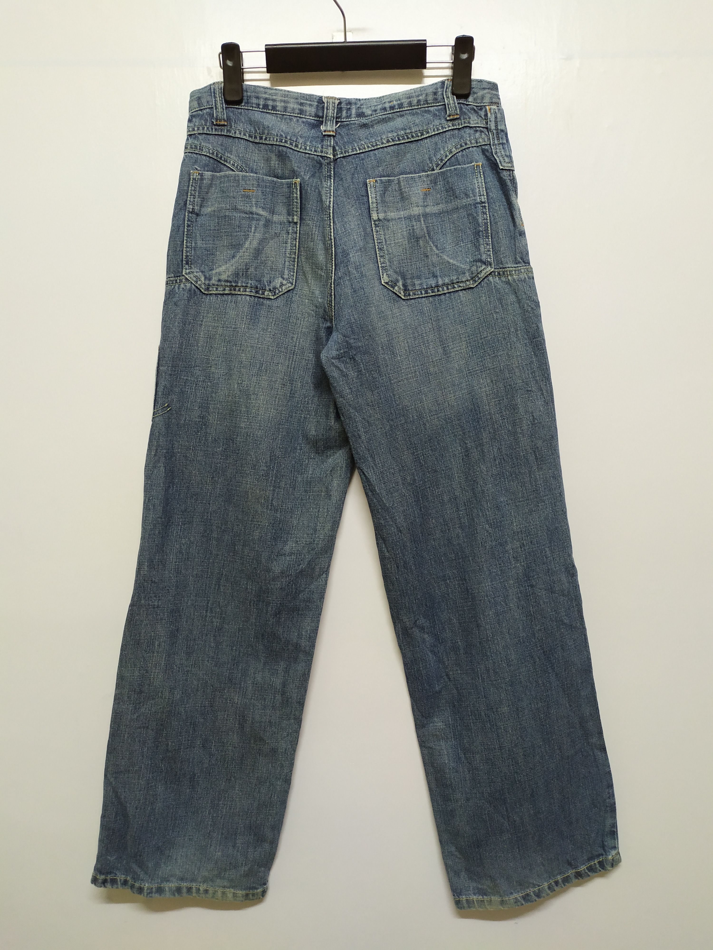 Japanese Brand Authentic Denim faded Cargo Pants Size US 30 / EU 46 - 10 Thumbnail