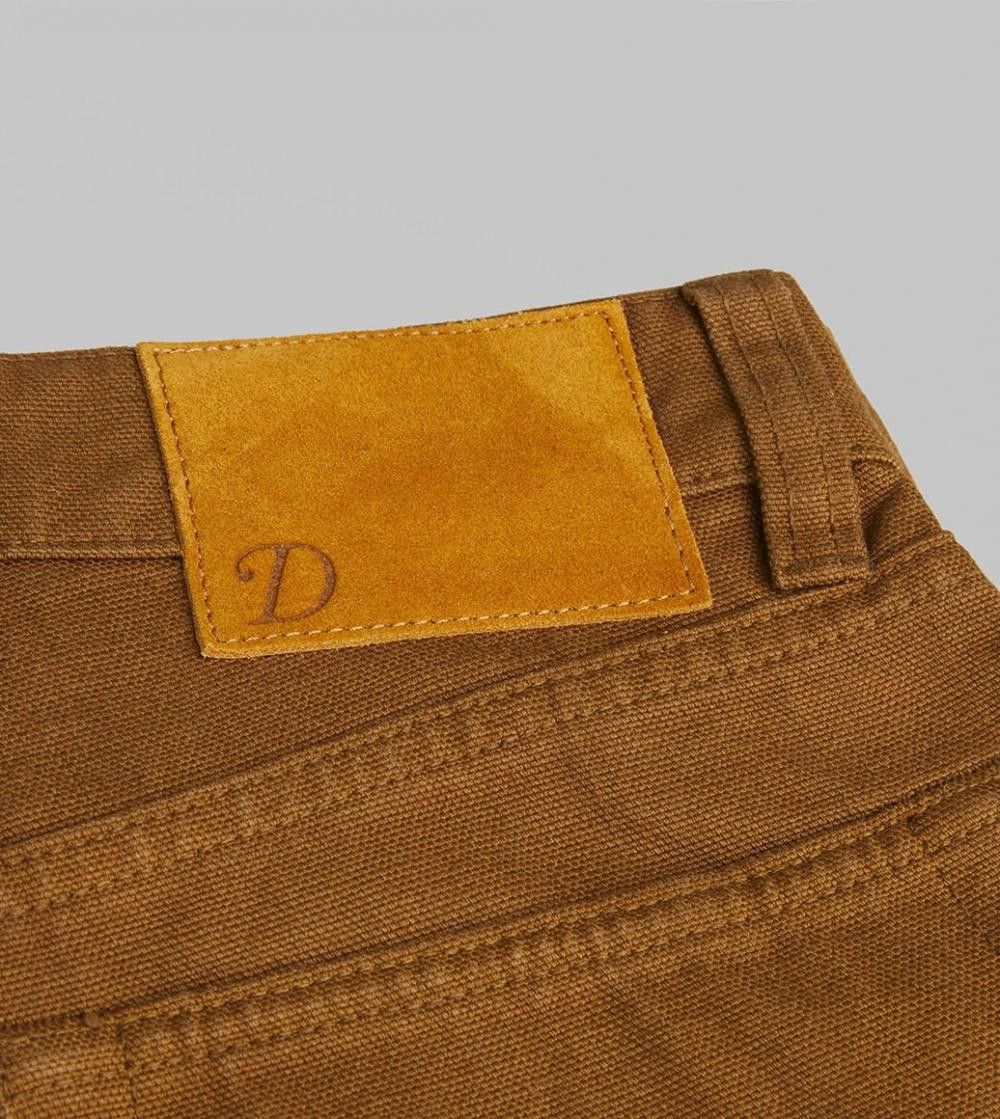 image of Drakes 5 Pocket Canvas Jeans in Brown, Men's (Size 29)