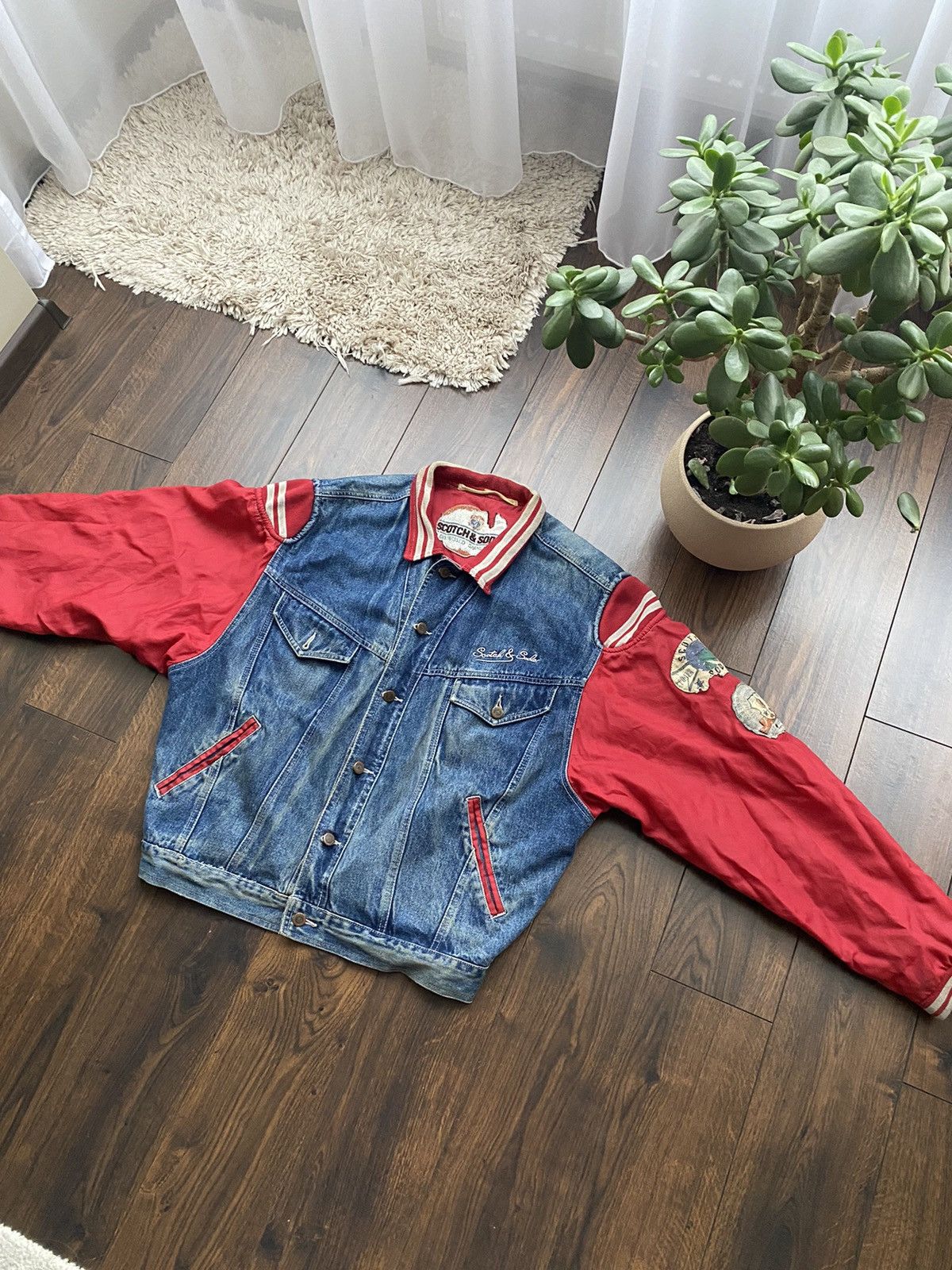 Scotch & Soda Scotch & Soda Denim bomber Jacket distressed style Size US XL / EU 56 / 4 - 5 Thumbnail