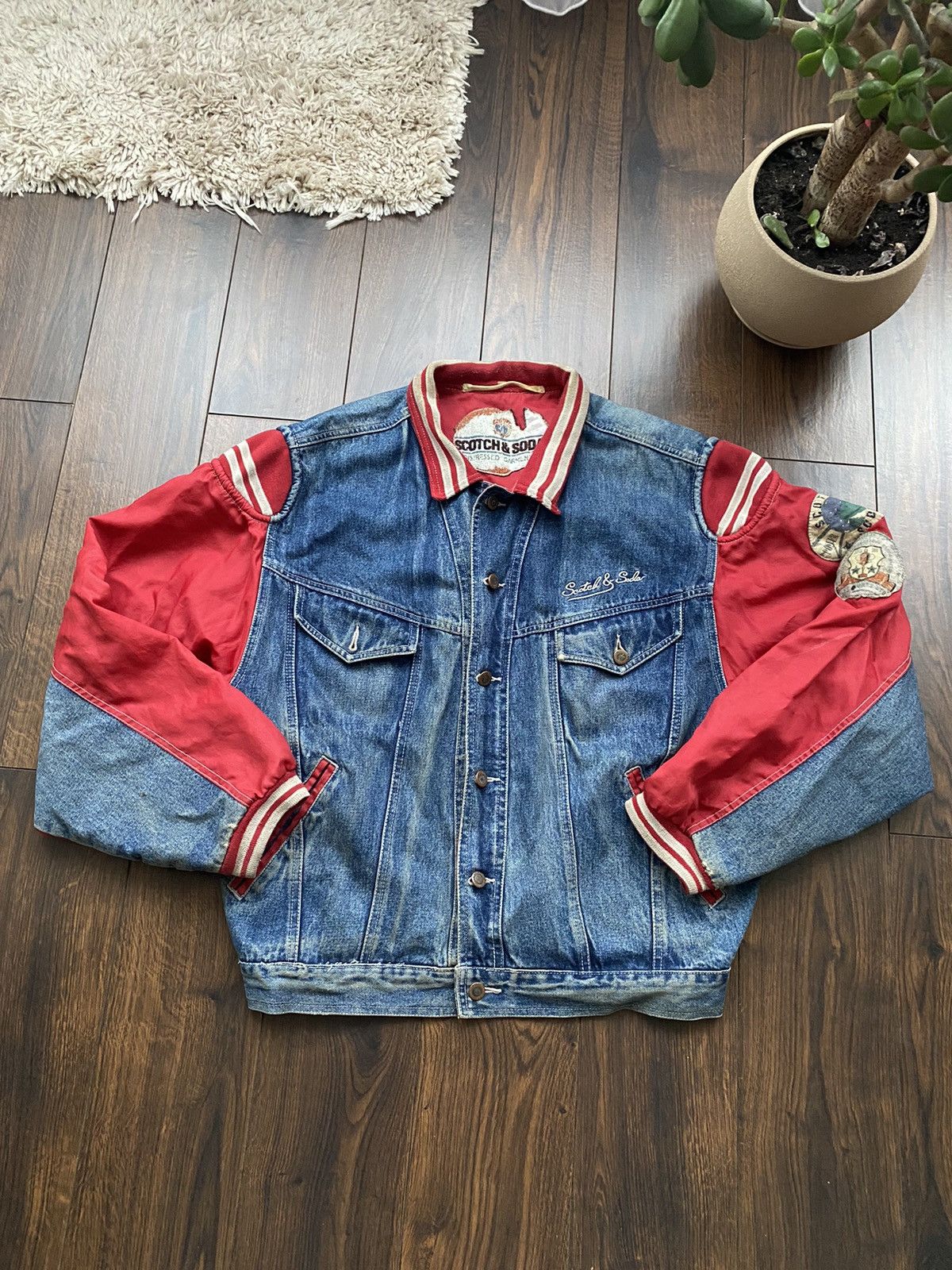 Scotch & Soda Scotch & Soda Denim bomber Jacket distressed style Size US XL / EU 56 / 4 - 2 Thumbnail