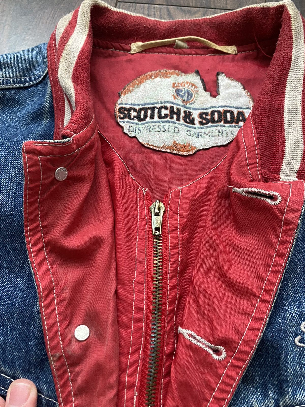 Scotch Soda Denim bomber Jacket distressed style