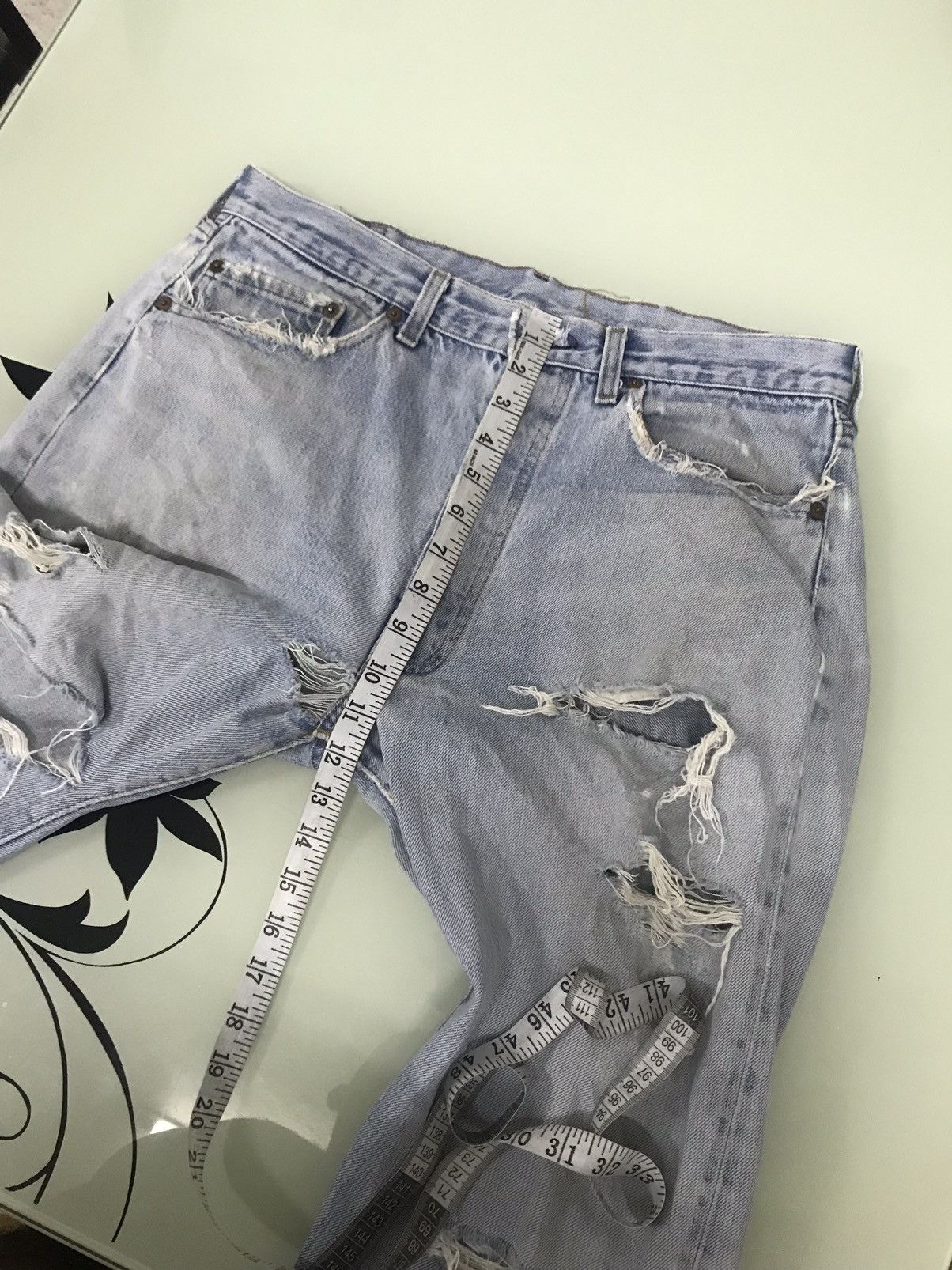Levi's Vintage 70s Levis Rindem 524 Selvege Distressed Denim Size US 34 / EU 50 - 19 Thumbnail