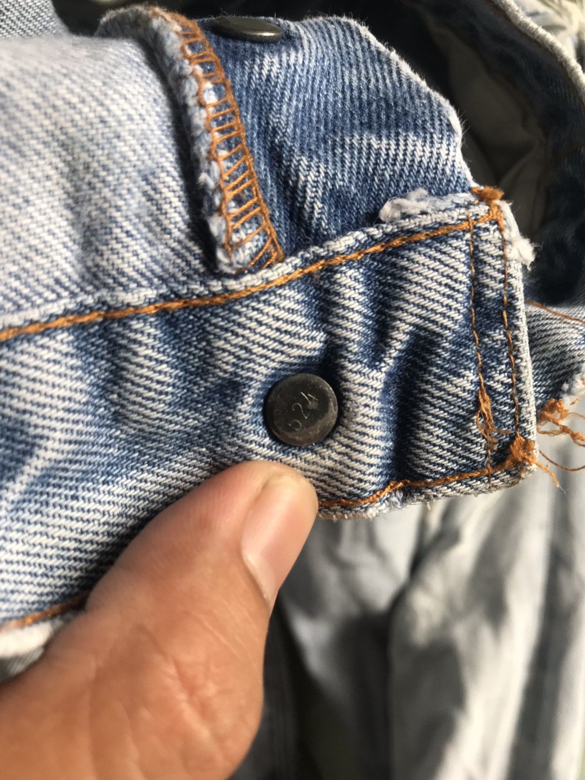 Levi's Vintage 70s Levis Rindem 524 Selvege Distressed Denim Size US 34 / EU 50 - 6 Thumbnail