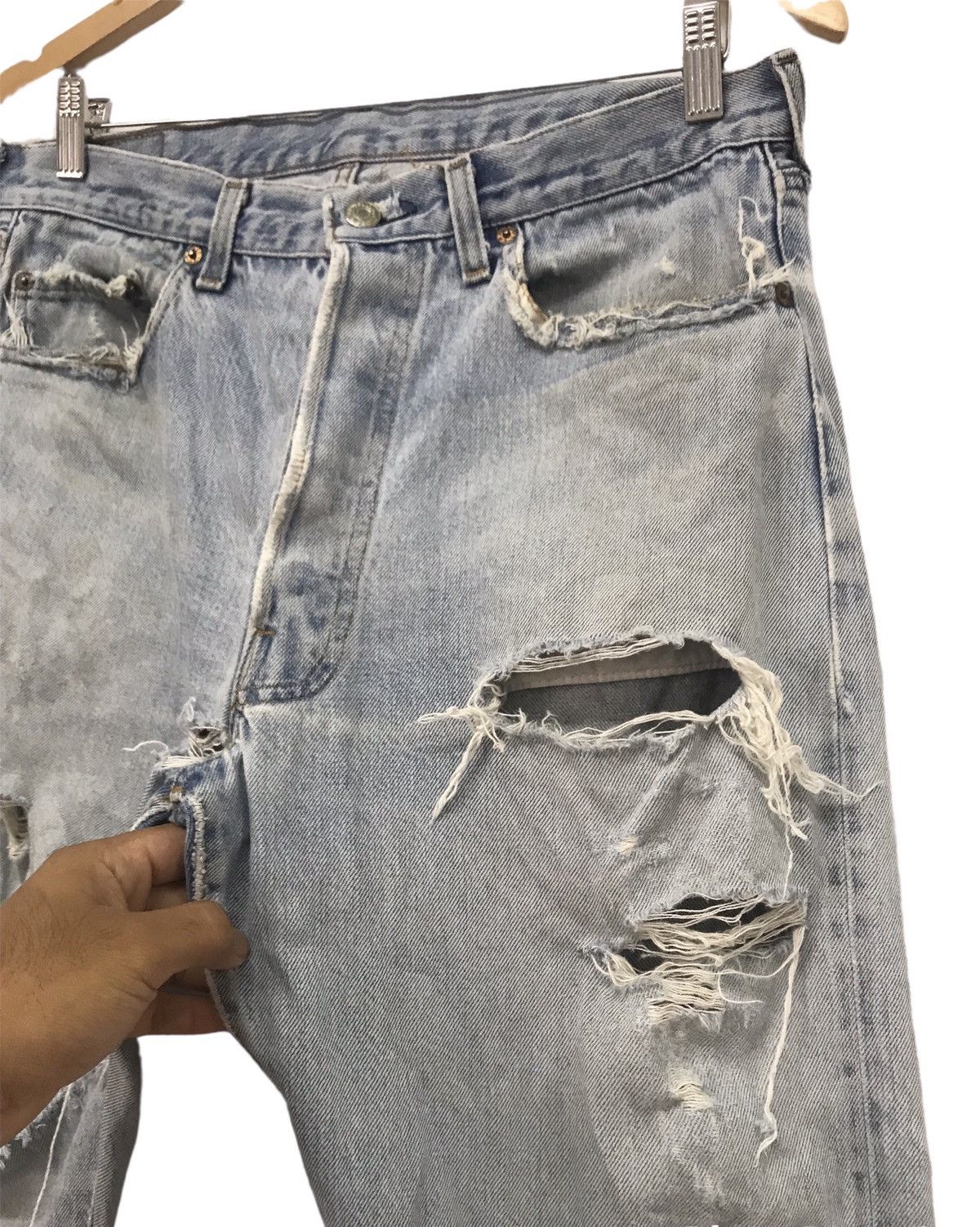 Levi's Vintage 70s Levis Rindem 524 Selvege Distressed Denim Size US 34 / EU 50 - 10 Thumbnail
