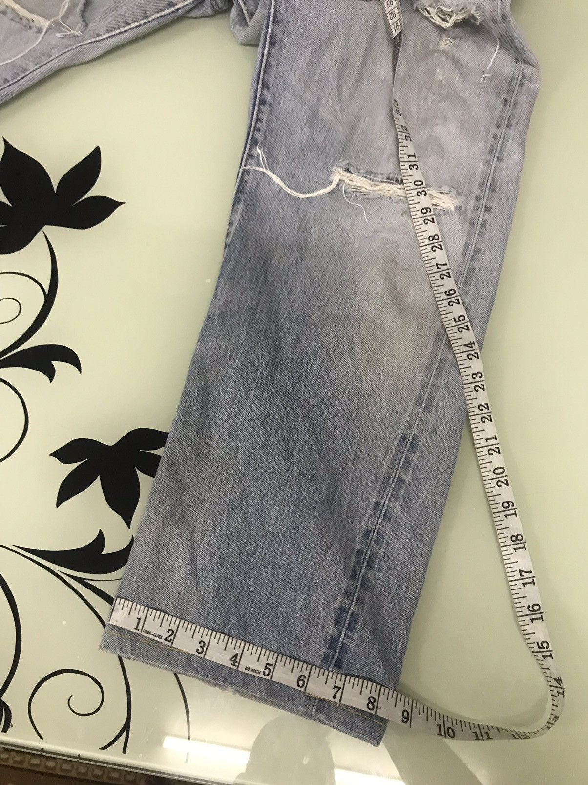 Levi's Vintage 70s Levis Rindem 524 Selvege Distressed Denim Size US 34 / EU 50 - 22 Thumbnail