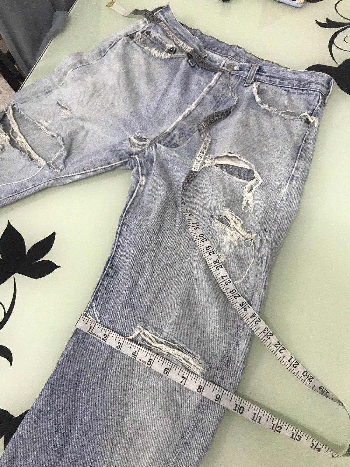 Levi's Vintage 70s Levis Rindem 524 Selvege Distressed Denim Size US 34 / EU 50 - 21 Thumbnail