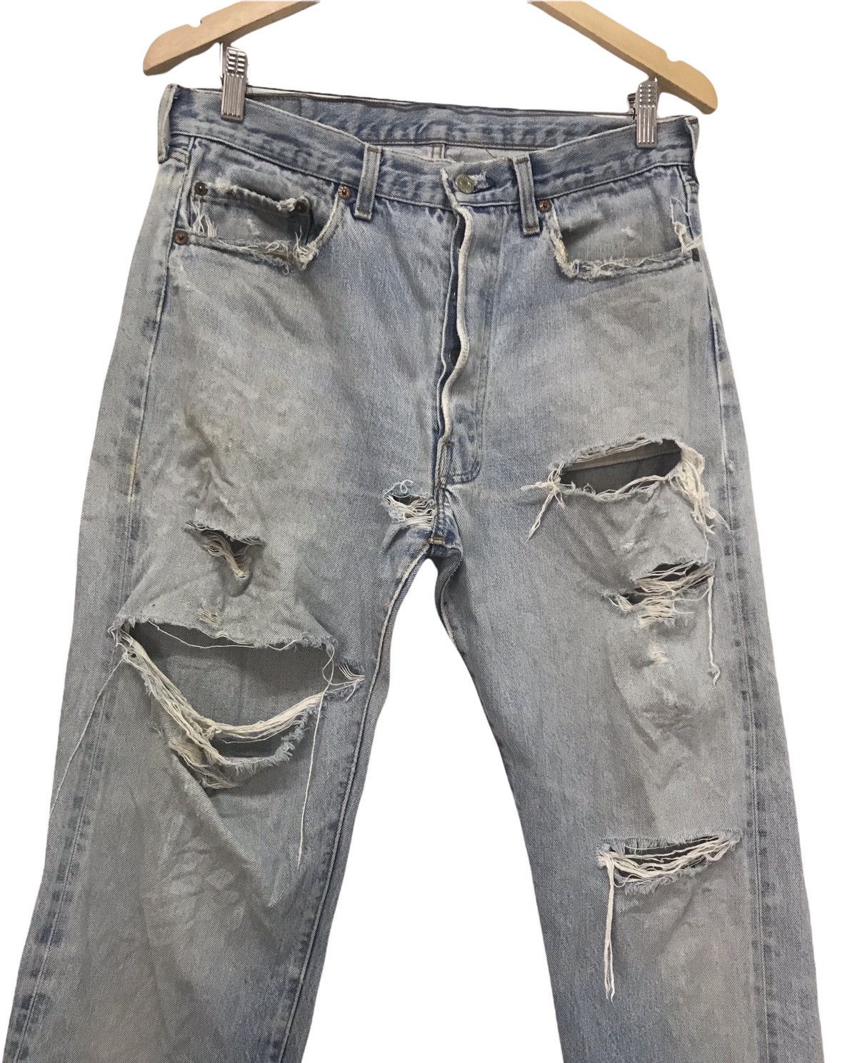 Levi's Vintage 70s Levis Rindem 524 Selvege Distressed Denim Size US 34 / EU 50 - 2 Thumbnail