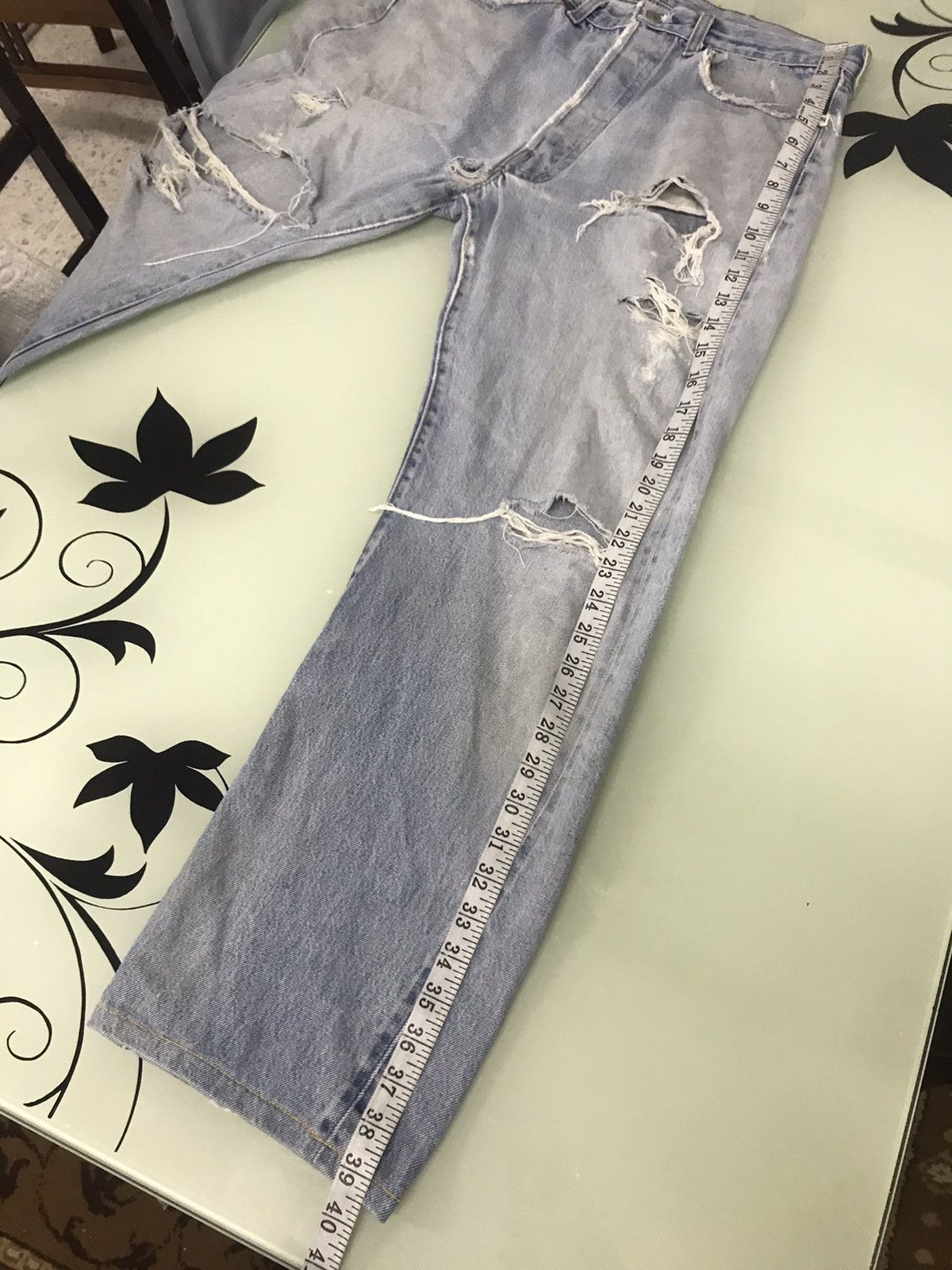Levi's Vintage 70s Levis Rindem 524 Selvege Distressed Denim Size US 34 / EU 50 - 24 Thumbnail