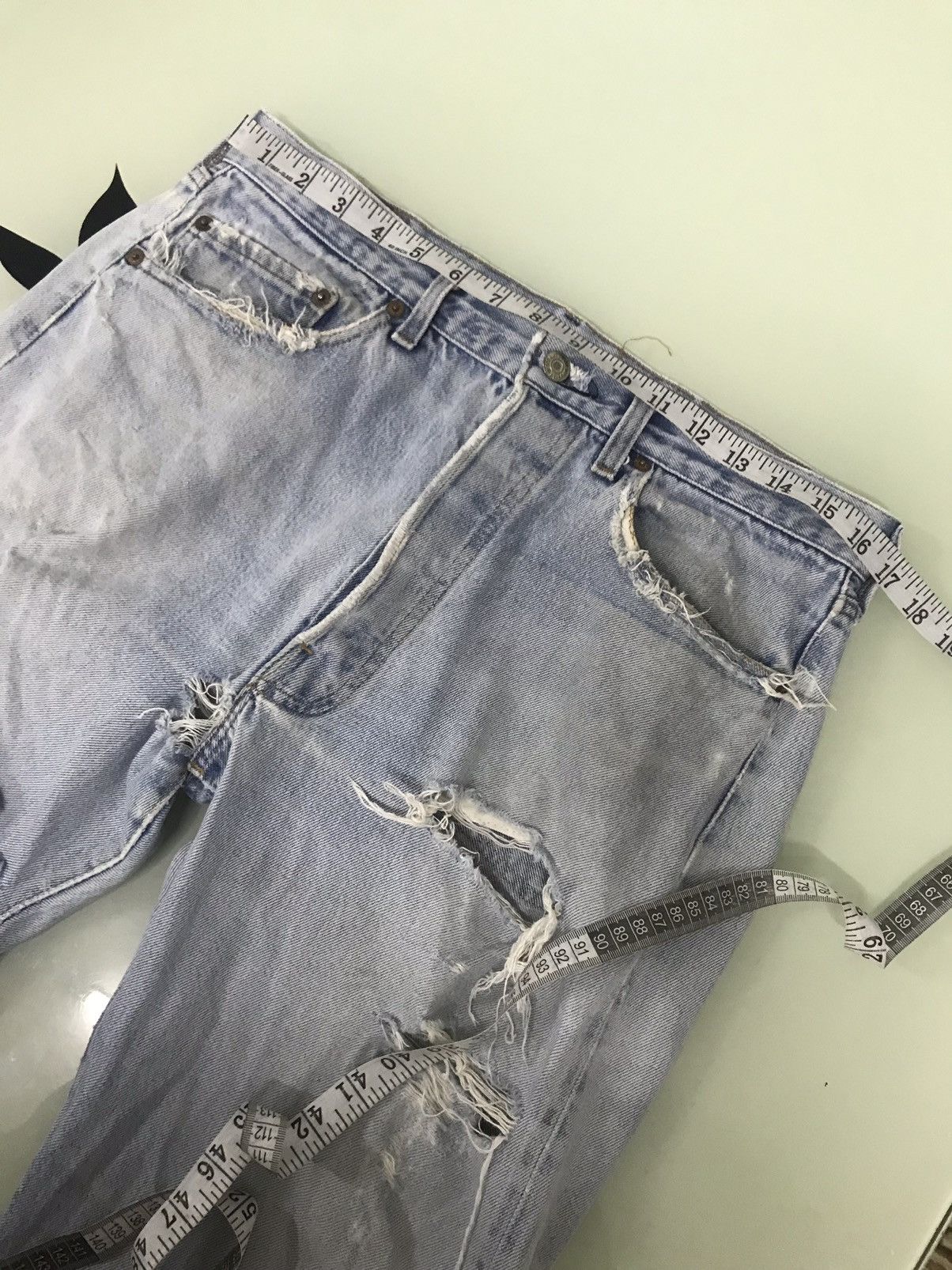 Levi's Vintage 70s Levis Rindem 524 Selvege Distressed Denim Size US 34 / EU 50 - 18 Thumbnail