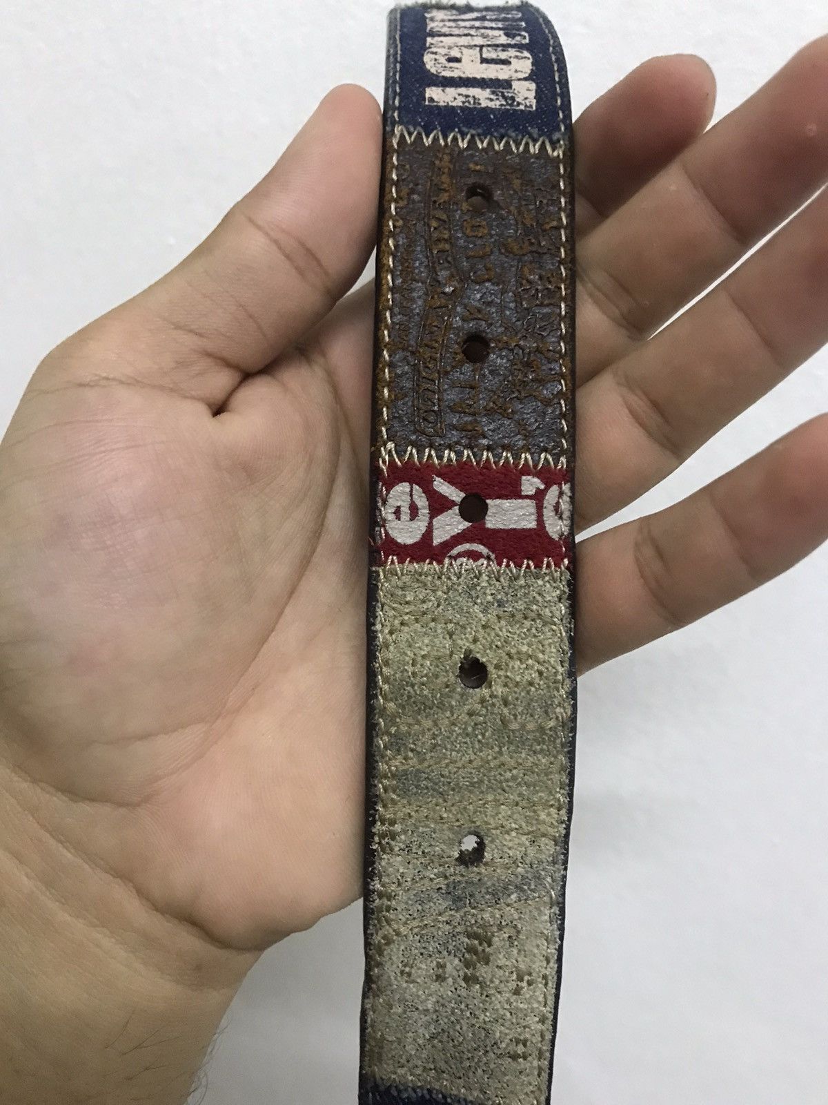 Levi's Vintage Levis Patchwork Style Leather Belt Size 32 - 13 Thumbnail