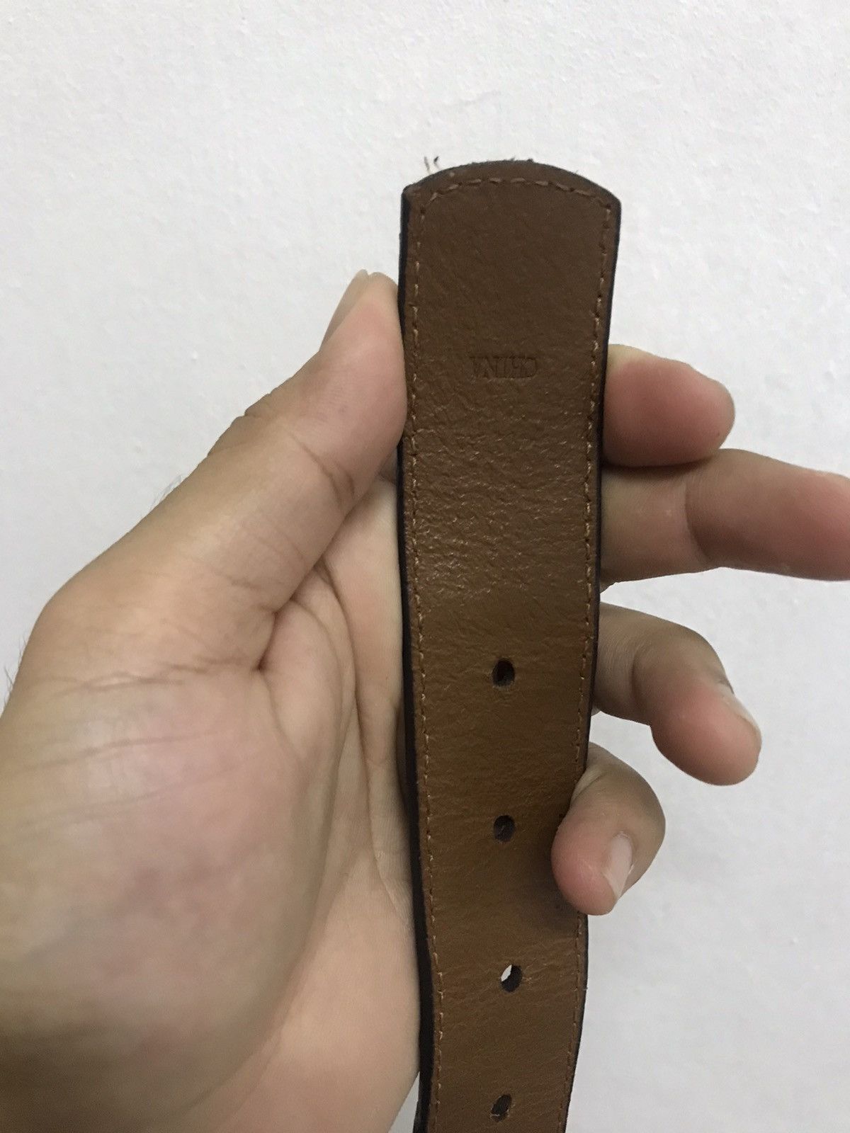 Levi's Vintage Levis Patchwork Style Leather Belt Size 32 - 14 Thumbnail