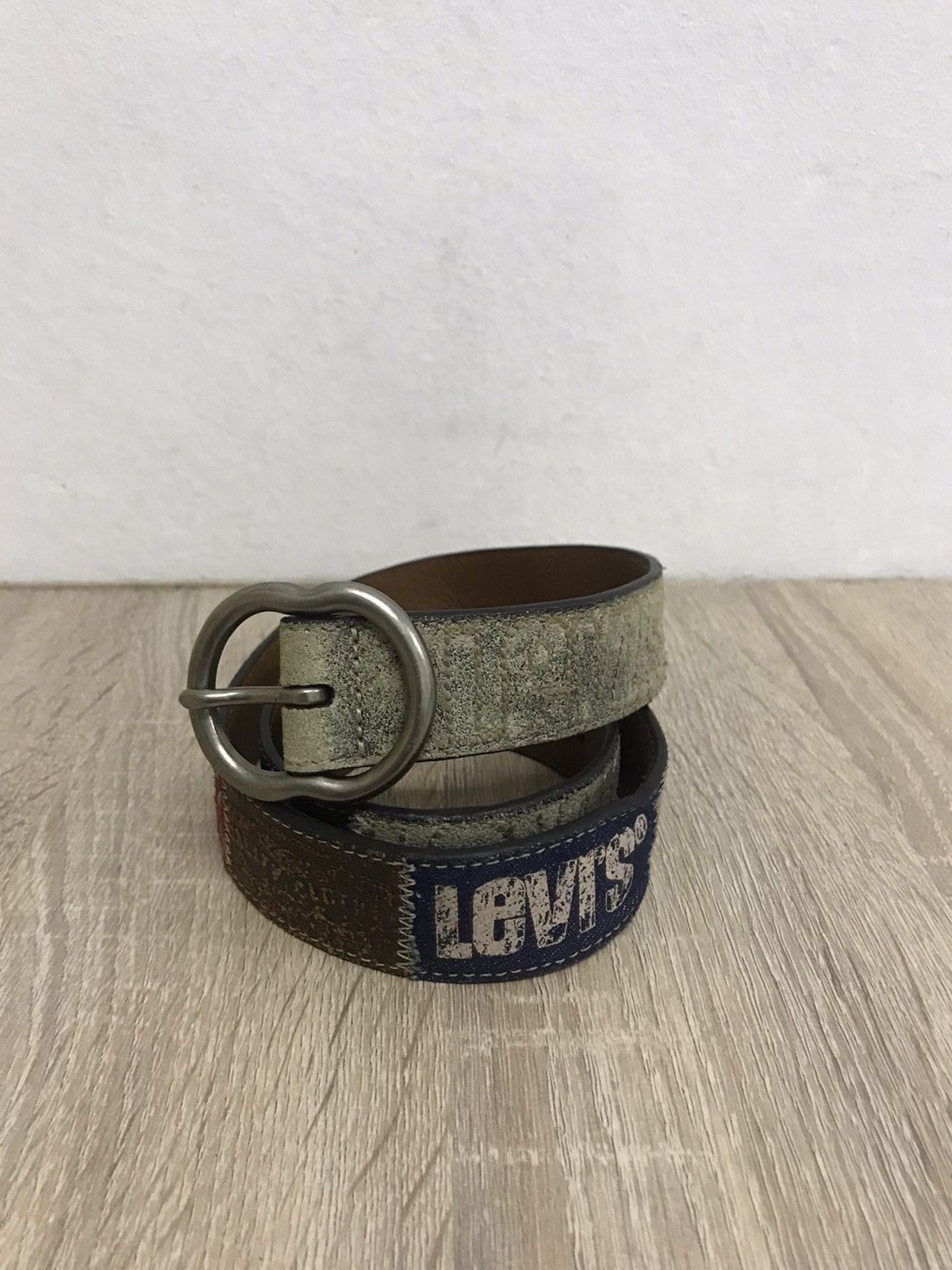 Levi's Vintage Levis Patchwork Style Leather Belt Size 32 - 15 Thumbnail