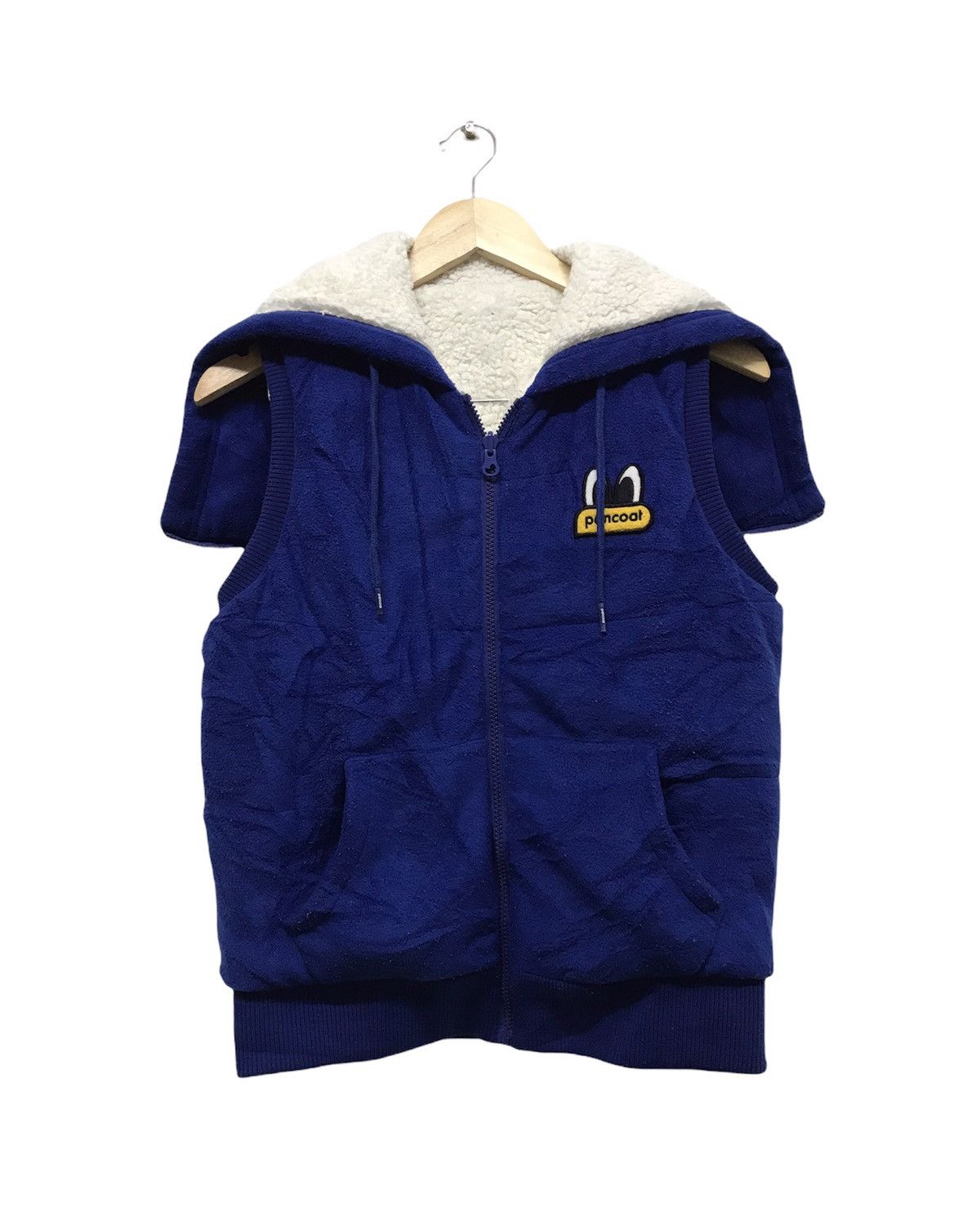 image of NicePancoat Popeyes Reversible Sherpa Vest Jacket in Blue, Men's (Size XS)