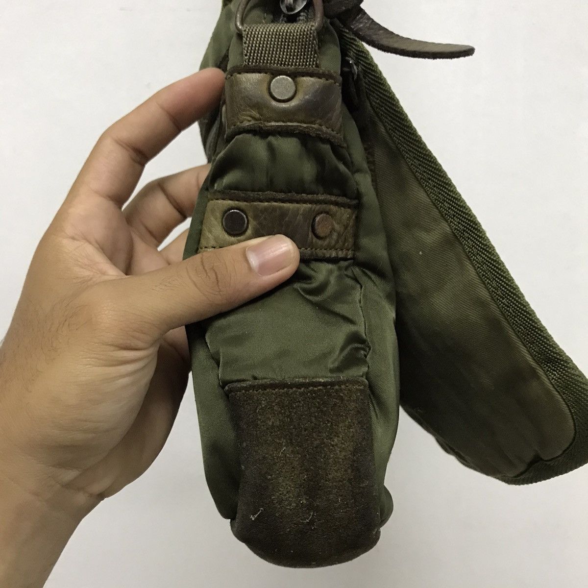 MasterPiece Vintage MasterPiece Distressed Sling Bag Leather/Nylon Size ONE SIZE - 8 Thumbnail