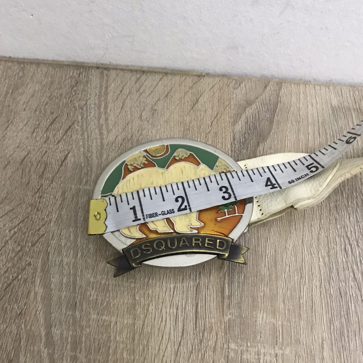 Dsquared2 Vintage Dsquared Bear Buckel Leather Belt White Size ONE SIZE - 12 Thumbnail