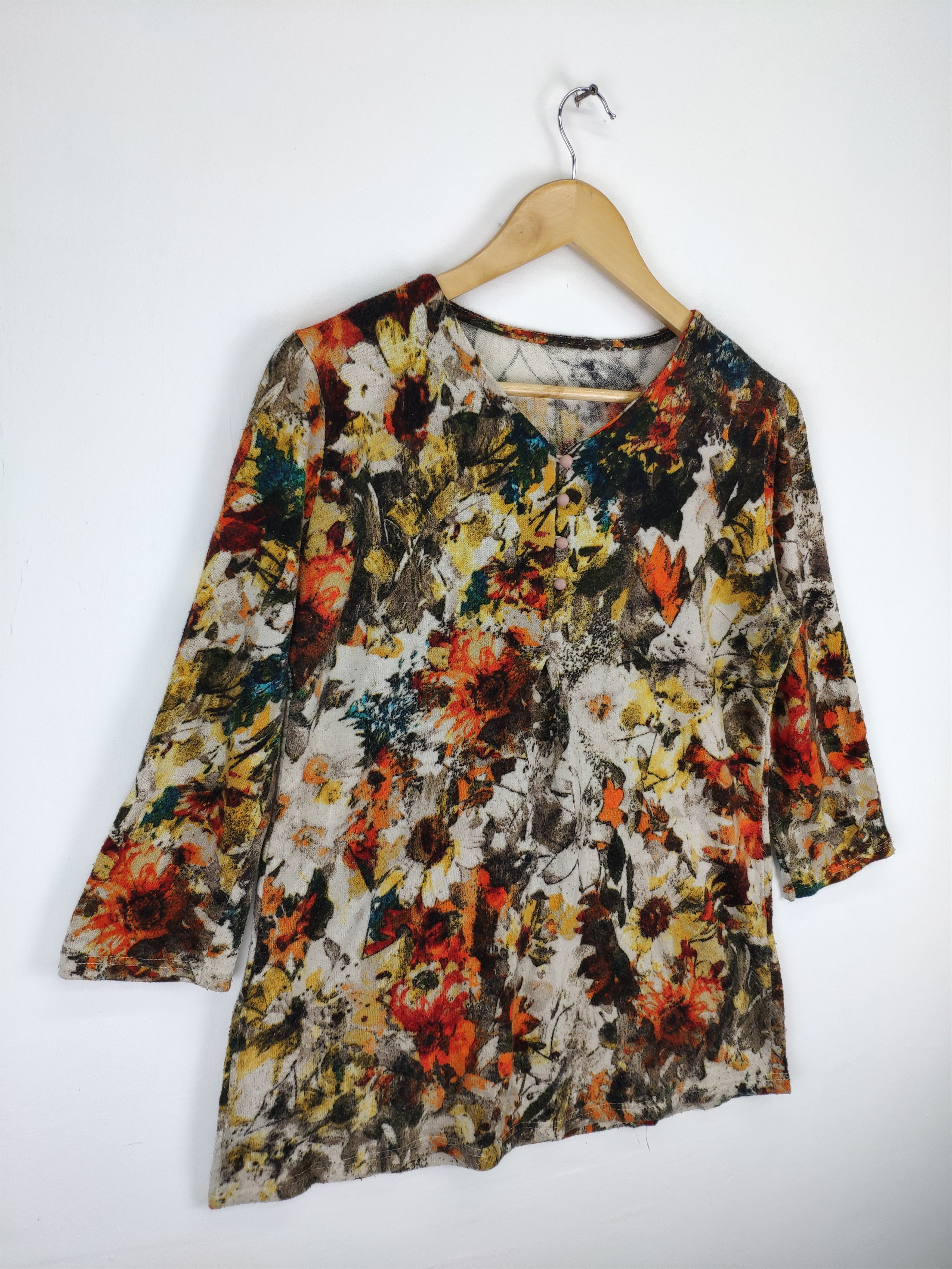 Japanese Brand × Vintage OFFER💥 Vintage Mini Dress Art Flower Motif Size M / US 6-8 / IT 42-44 - 3 Thumbnail