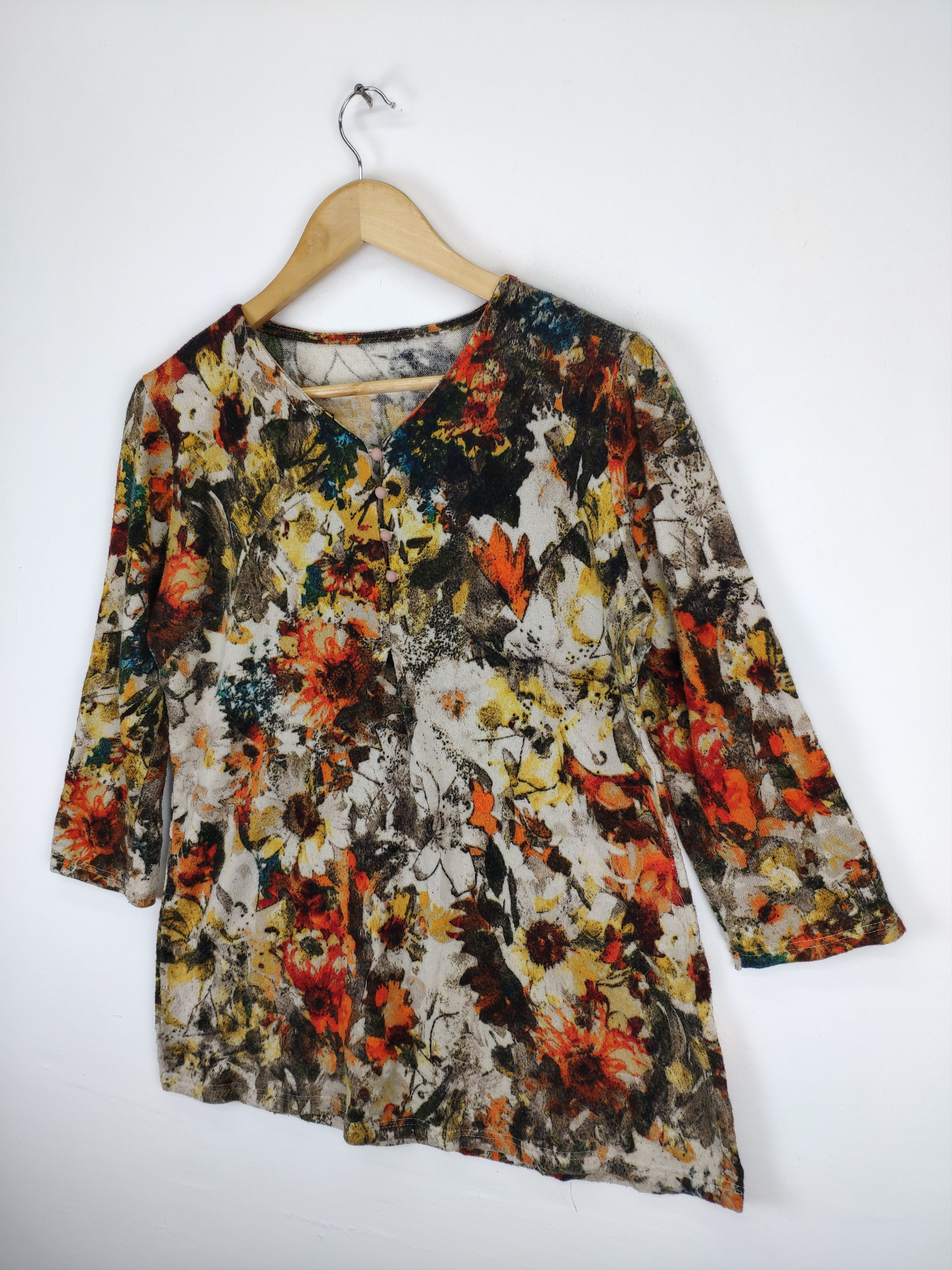 Japanese Brand × Vintage OFFER💥 Vintage Mini Dress Art Flower Motif Size M / US 6-8 / IT 42-44 - 2 Thumbnail