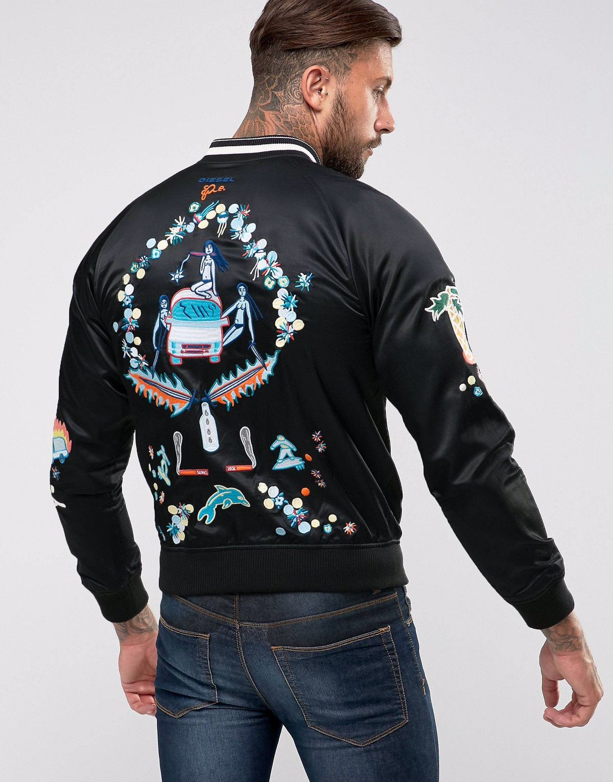 Diesel Diesel Snake Embroidered Bomber Jacket Diesel Reversible Size US M / EU 48-50 / 2 - 25 Thumbnail
