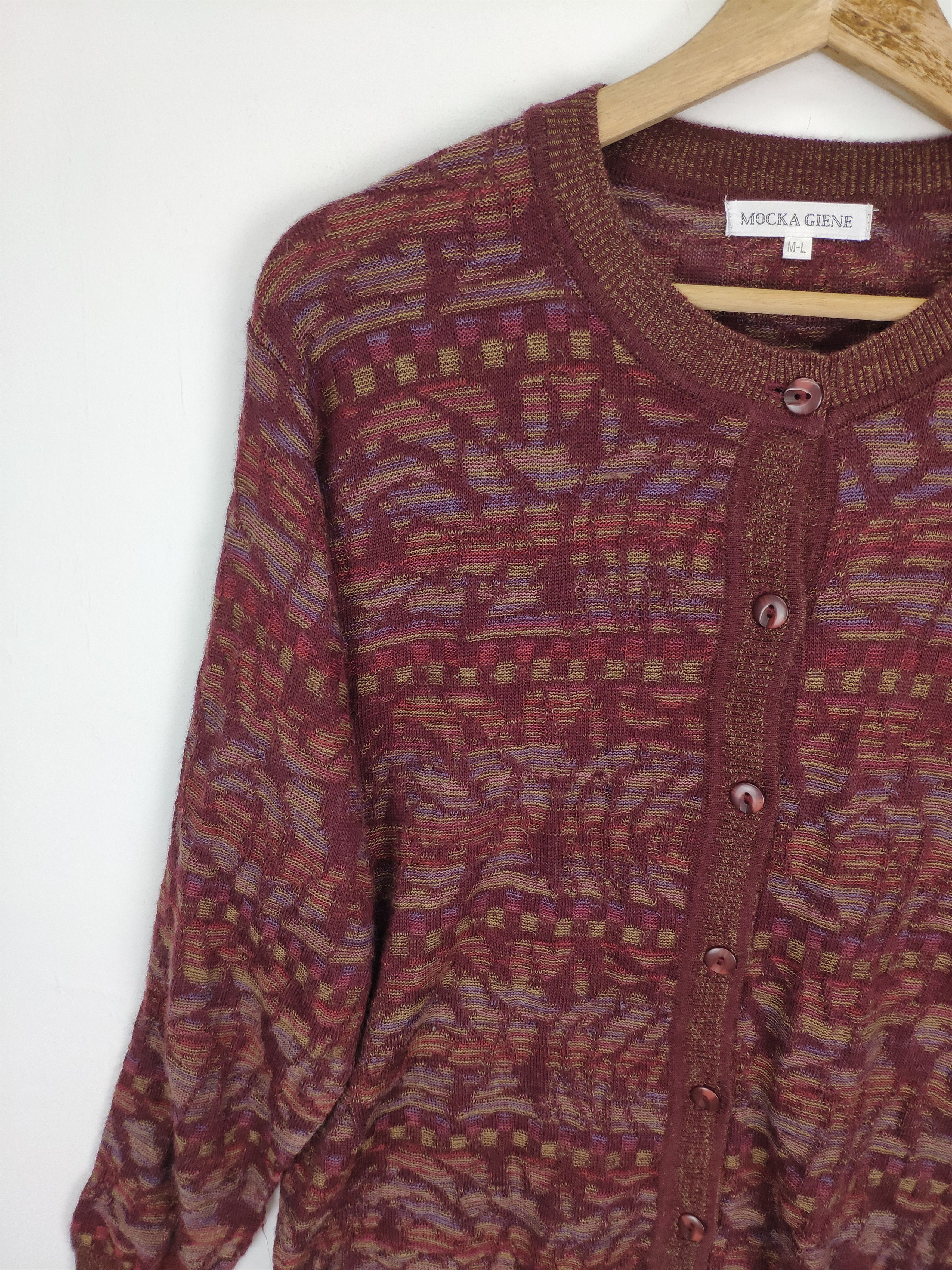 Japanese Brand Vintage 90 S Wool Knit Cardigan Sweater Size M / US 6-8 / IT 42-44 - 7 Thumbnail