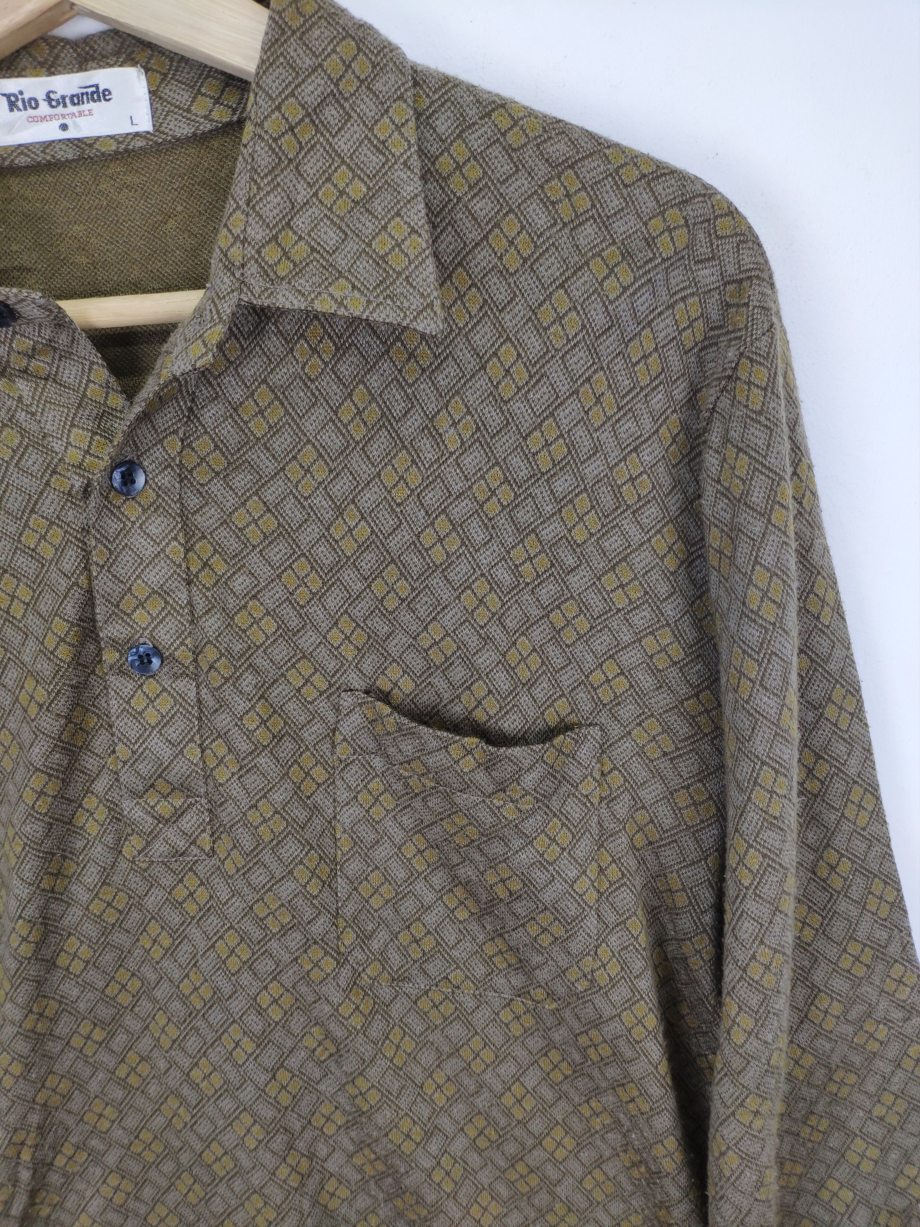 Japanese Brand × Vintage Vintage Wool Polo Shirt Long Sleeve Diamond Style Size US M / EU 48-50 / 2 - 7 Thumbnail