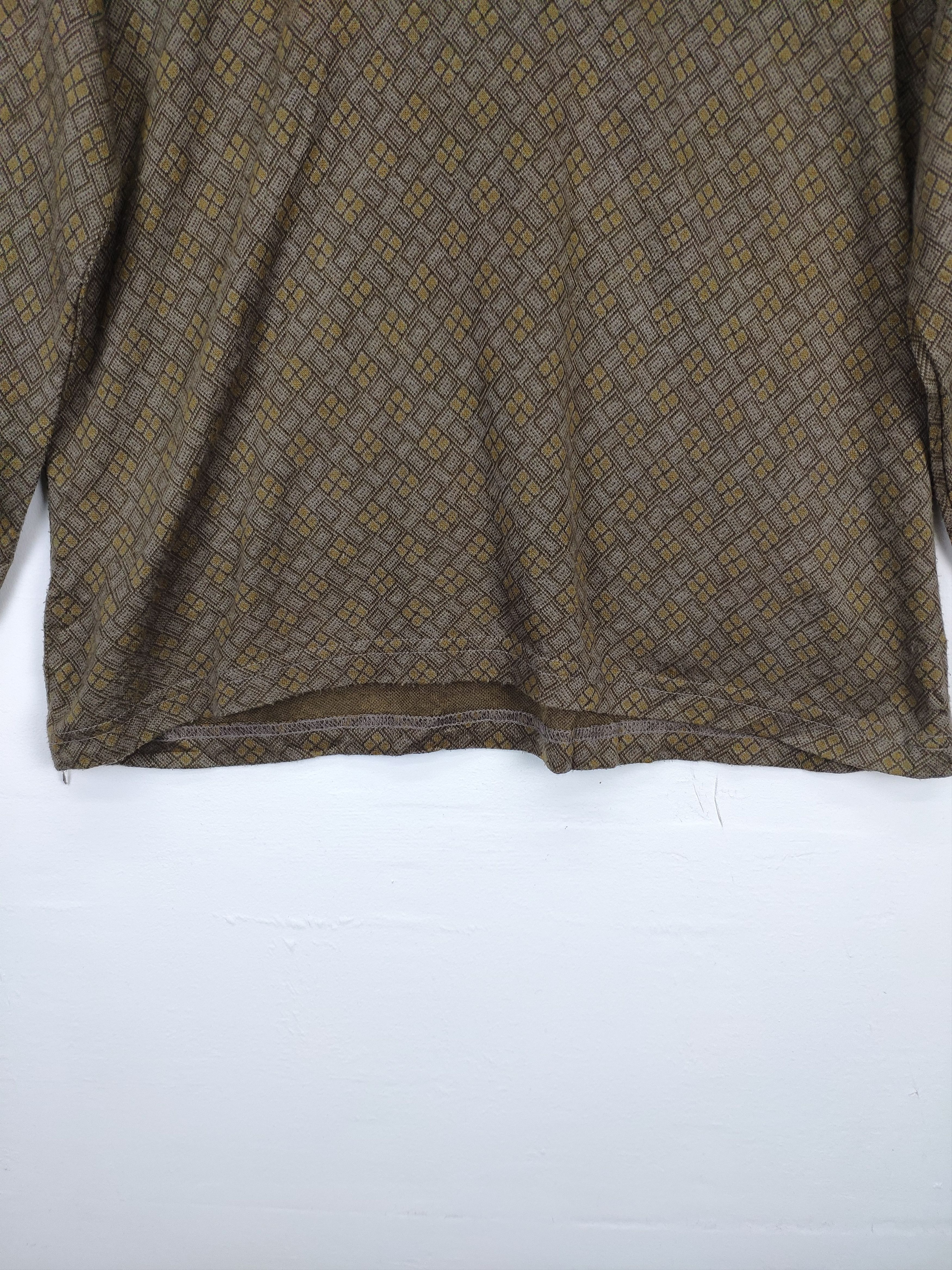 Japanese Brand × Vintage Vintage Wool Polo Shirt Long Sleeve Diamond Style Size US M / EU 48-50 / 2 - 6 Thumbnail