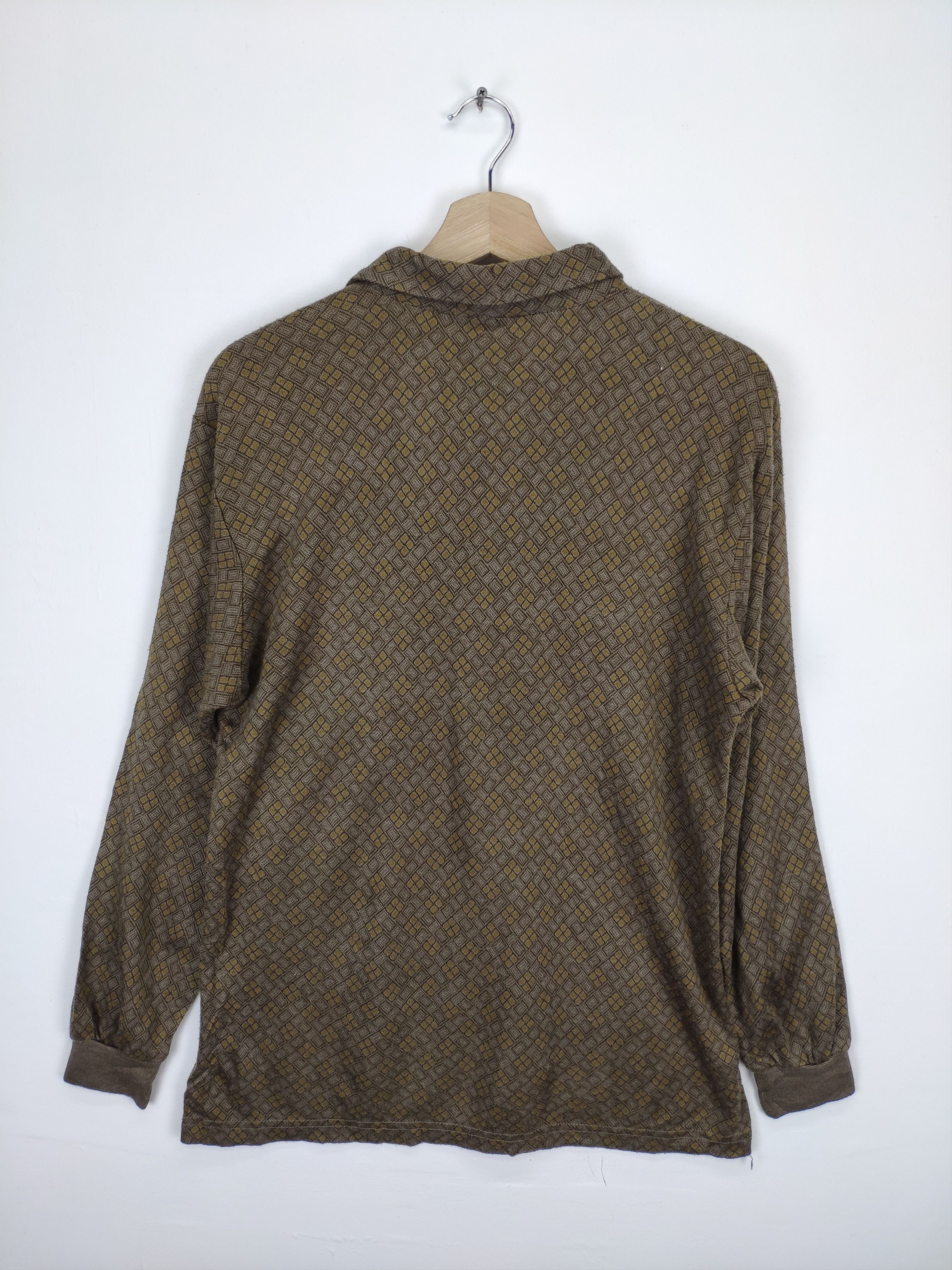 Japanese Brand × Vintage Vintage Wool Polo Shirt Long Sleeve Diamond Style Size US M / EU 48-50 / 2 - 10 Thumbnail