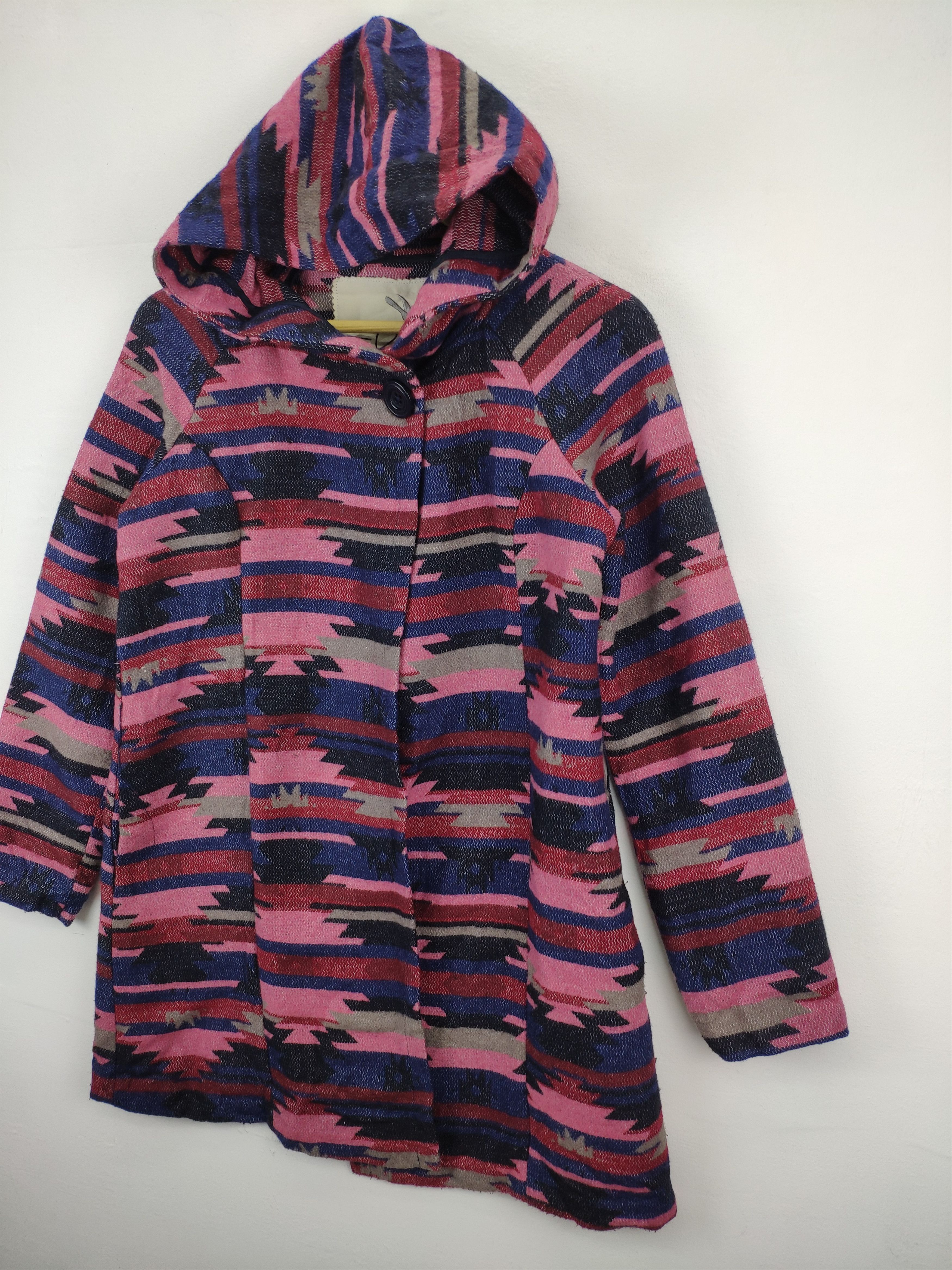 Japanese Brand Vintage Wool Hoodie Cardigan Navajo Native Style Size XS / US 0-2 / IT 36-38 - 7 Thumbnail