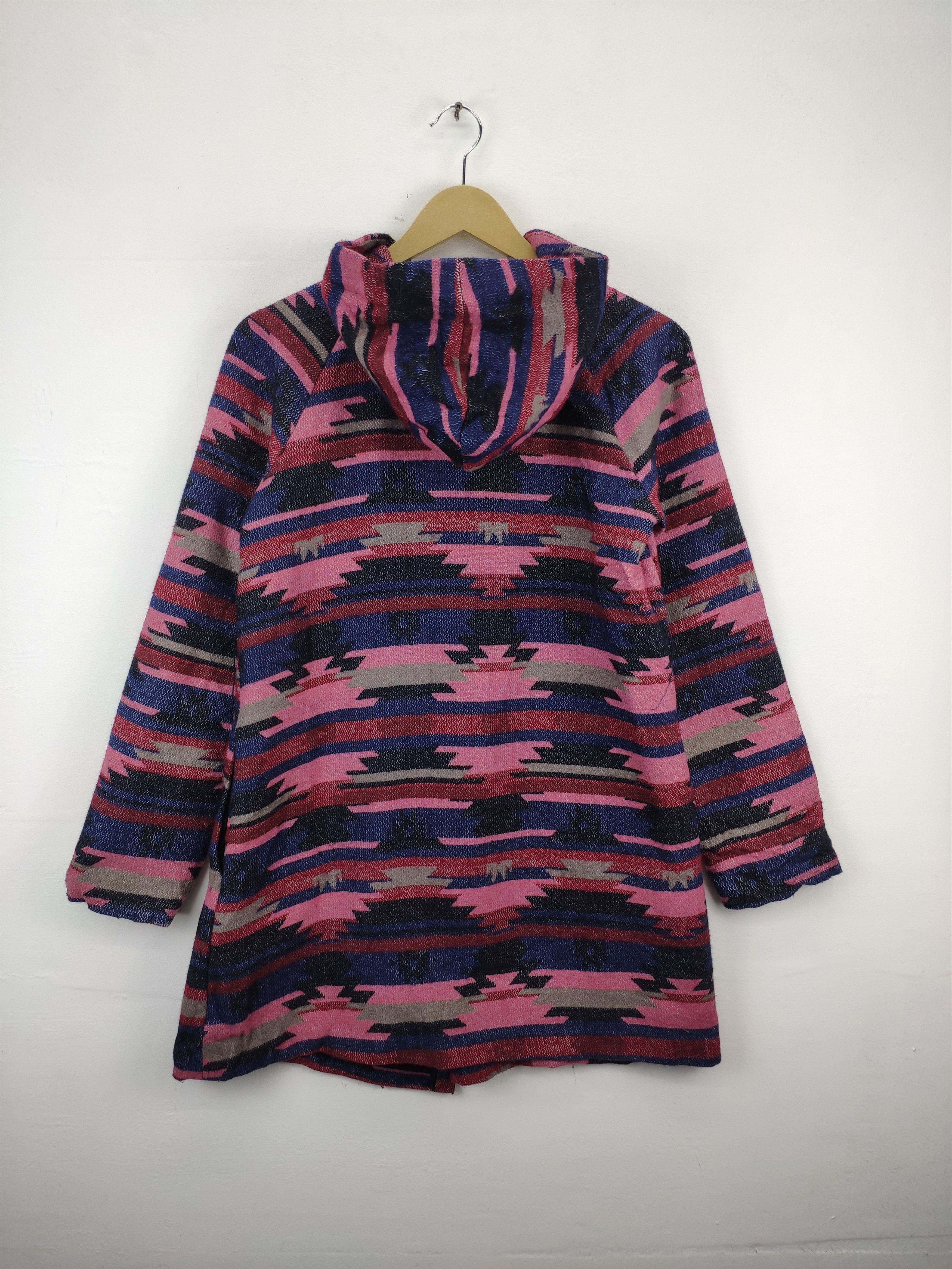 Japanese Brand Vintage Wool Hoodie Cardigan Navajo Native Style Size XS / US 0-2 / IT 36-38 - 2 Thumbnail