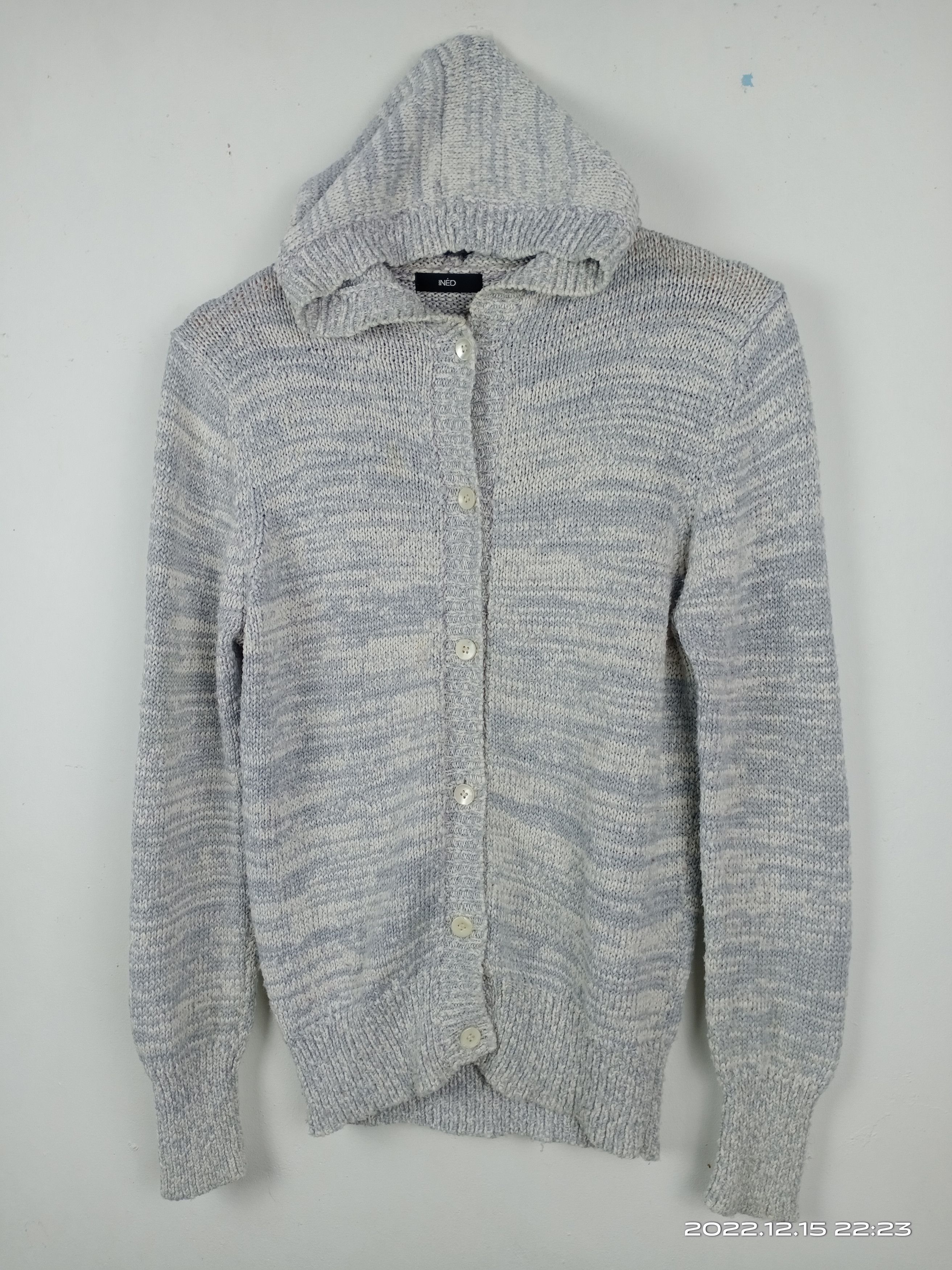 Yohji Yamamoto 💥RARE💥Ined By Yohji Yamamoto Cable Knit Hooded Cardigan Size XS / US 0-2 / IT 36-38 - 3 Thumbnail