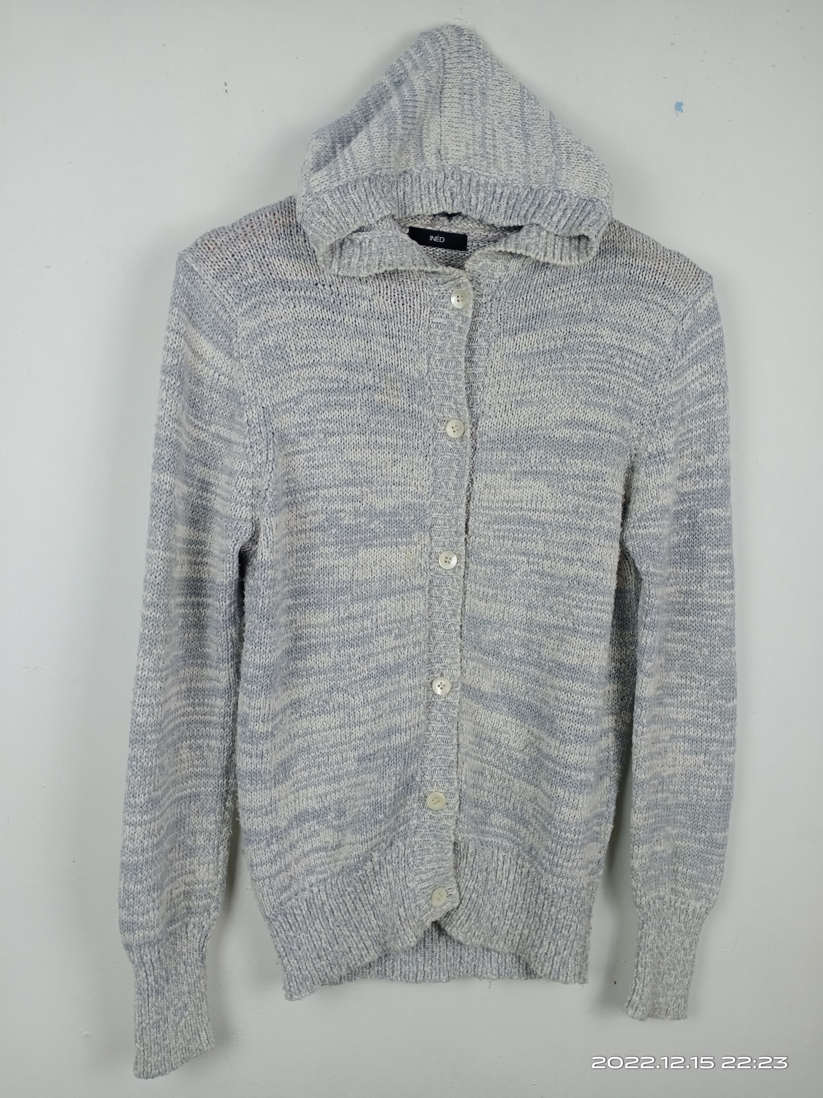 Yohji Yamamoto 💥RARE💥Ined By Yohji Yamamoto Cable Knit Hooded Cardigan Size XS / US 0-2 / IT 36-38 - 2 Thumbnail